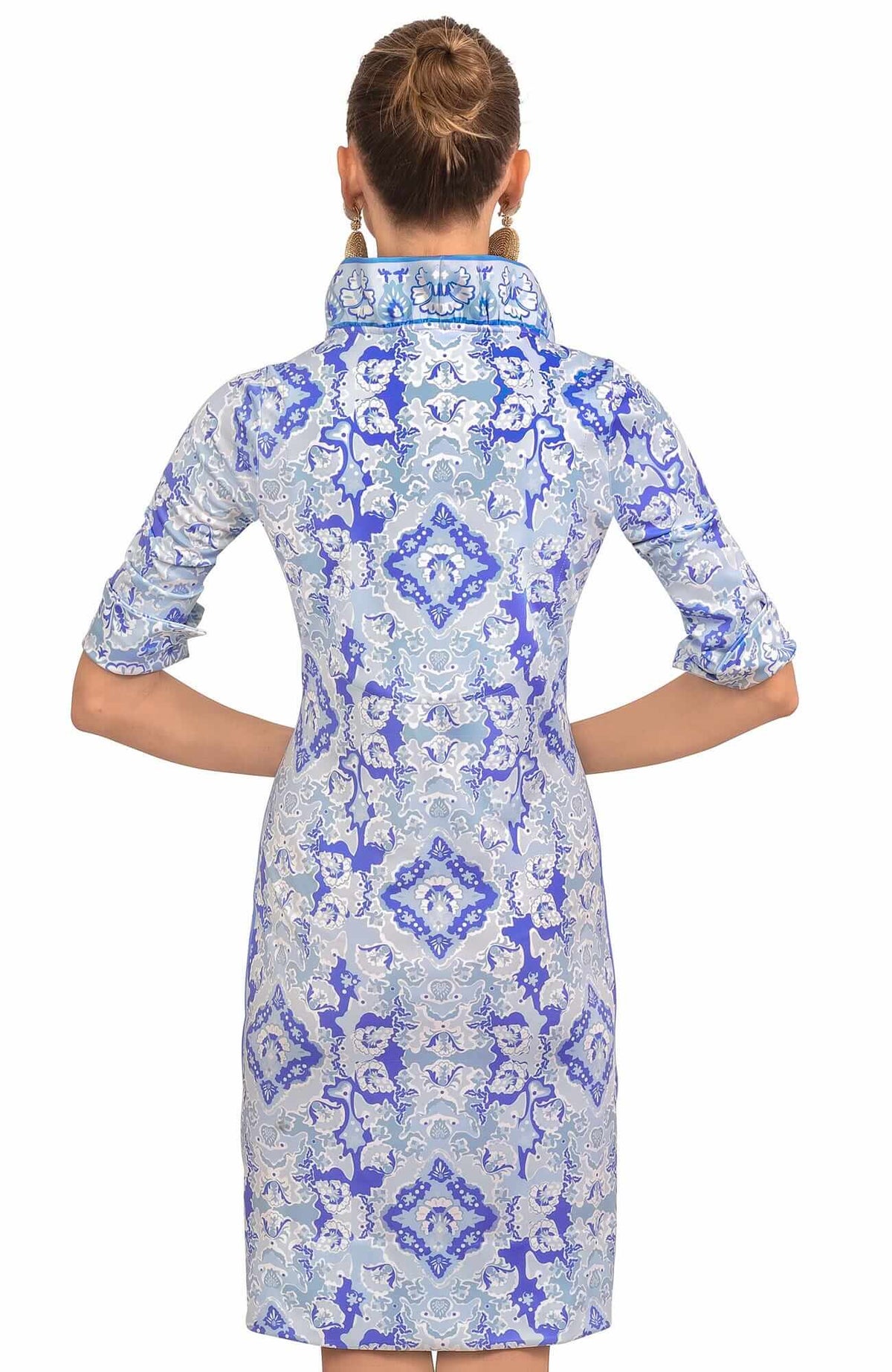 Jersey Ruffneck Dress - Watteau Blues