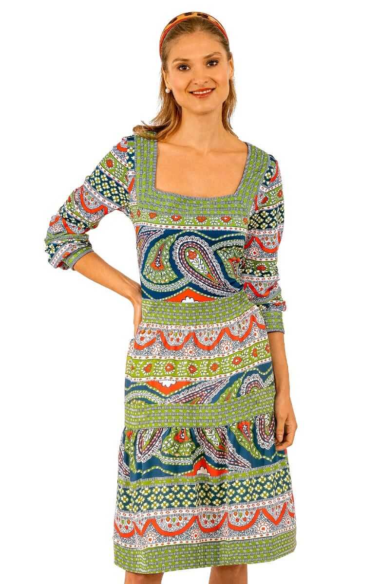 Square Dance Dress - Paisley Park Navy