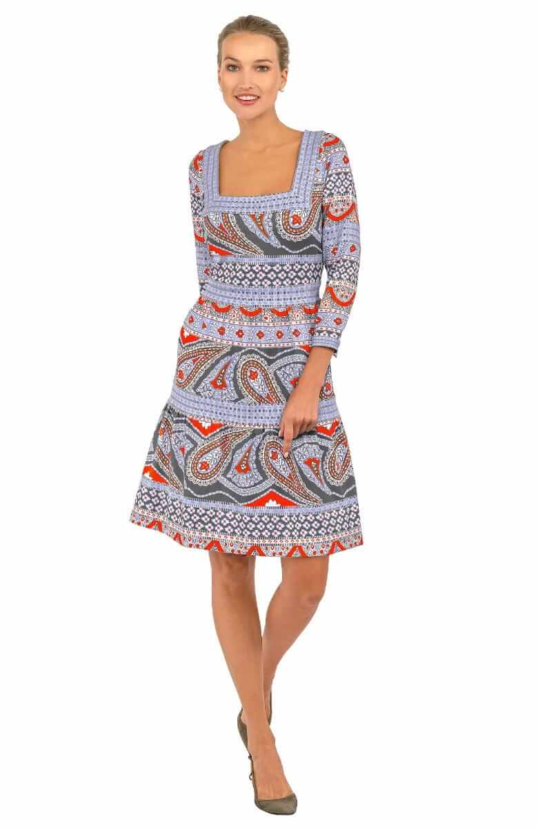 Square Dance Dress - Paisley Park Periwinkle