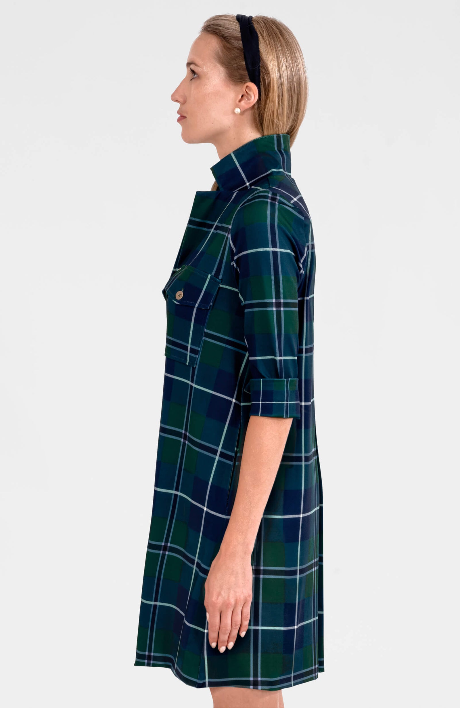 Alli Dress - Melville Tartan Green Multi