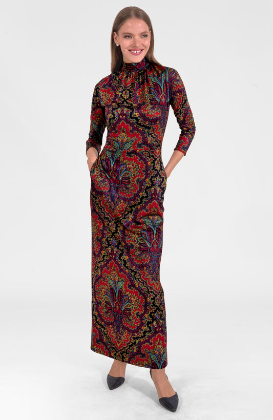 Scorching Hot Dress - Passion Paisley Black