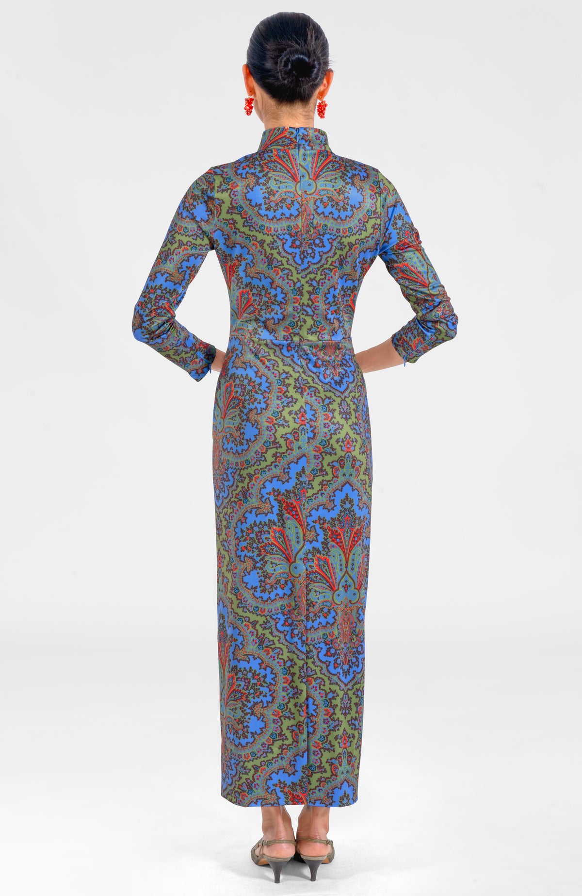 Scorching Hot Dress - Passion Paisley Olive