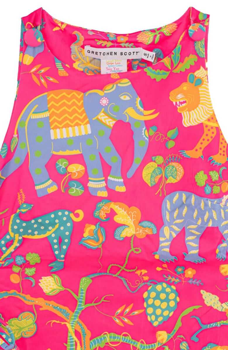 Side Tie Dress - Animal Kingdom - Final Sale Fuchsia