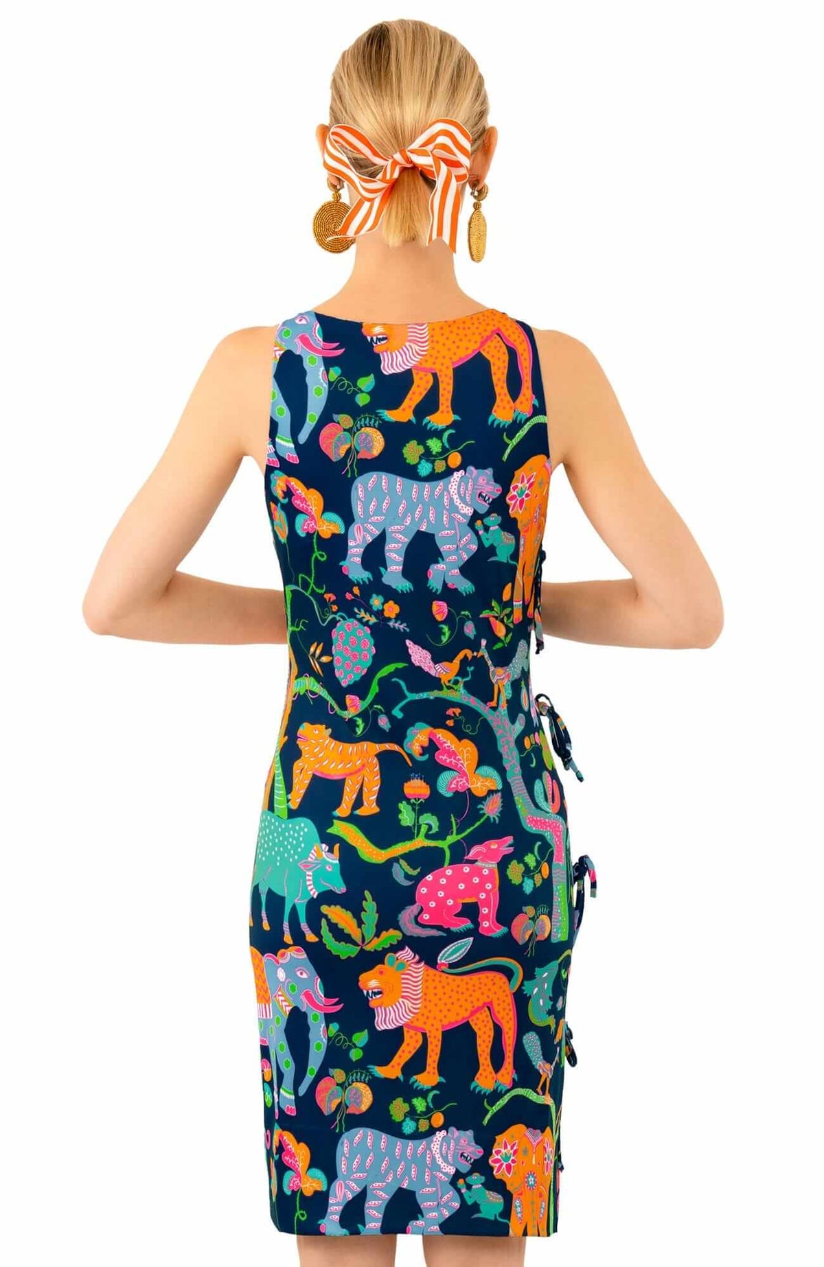 Side Tie Dress - Animal Kingdom - Final Sale Navy
