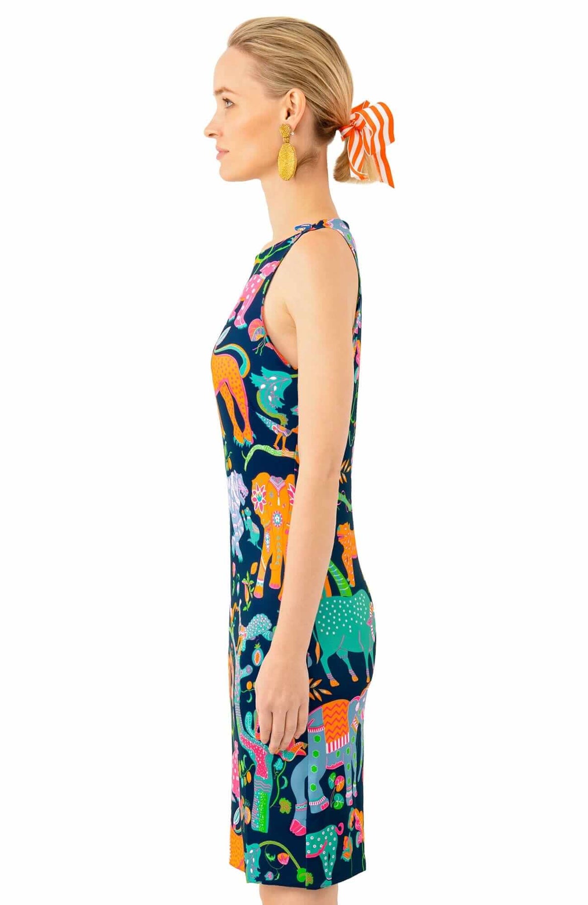 Side Tie Dress - Animal Kingdom - Final Sale Navy
