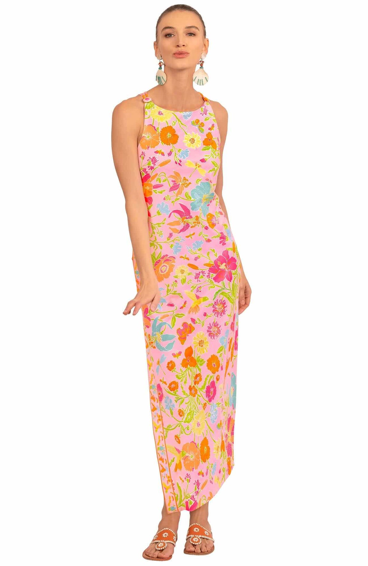 Jersey Slick Maxi Dress - Birds &amp; The Bees Pale Pink