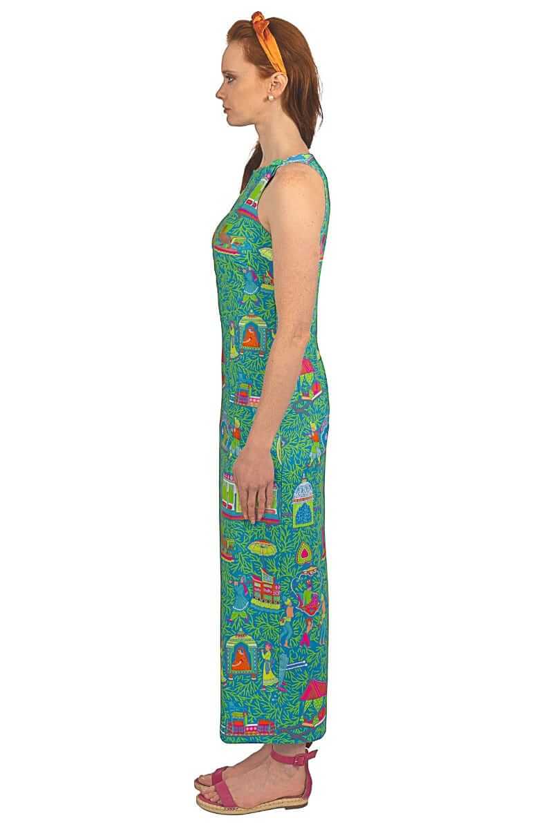 Jersey Slick Maxi Dress - Palanquin Party - Final Sale Turquoise