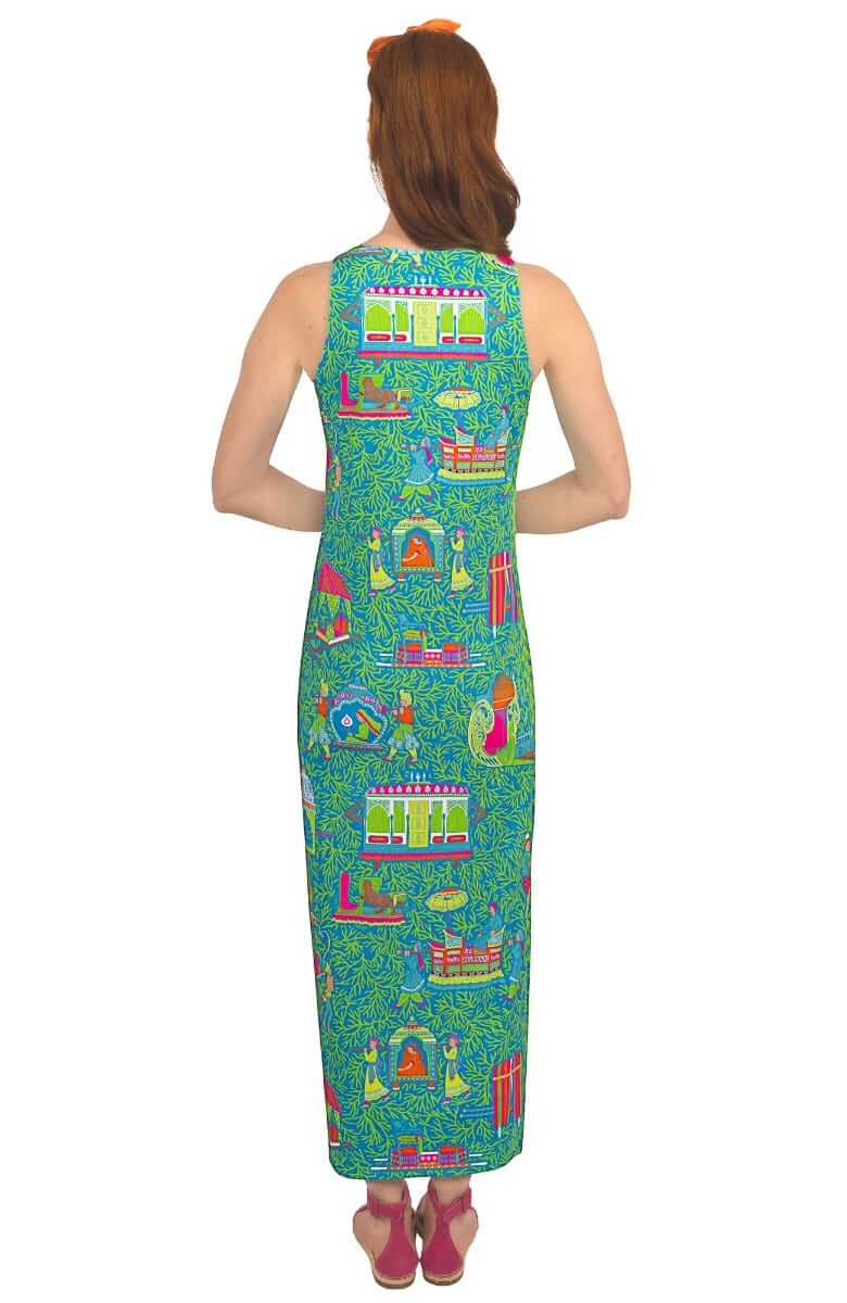 Jersey Slick Maxi Dress - Palanquin Party - Final Sale Turquoise