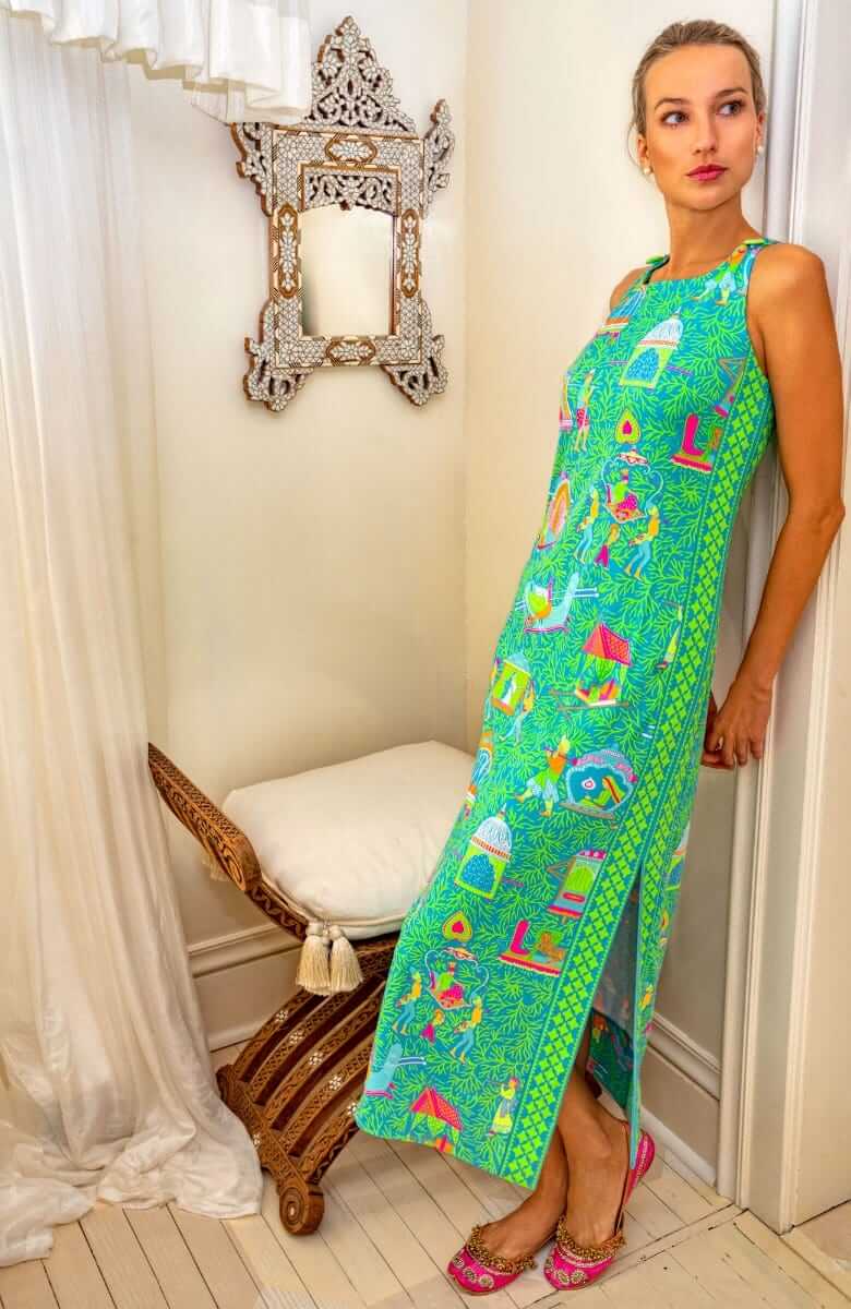 Jersey Slick Maxi Dress - Palanquin Party Turquoise