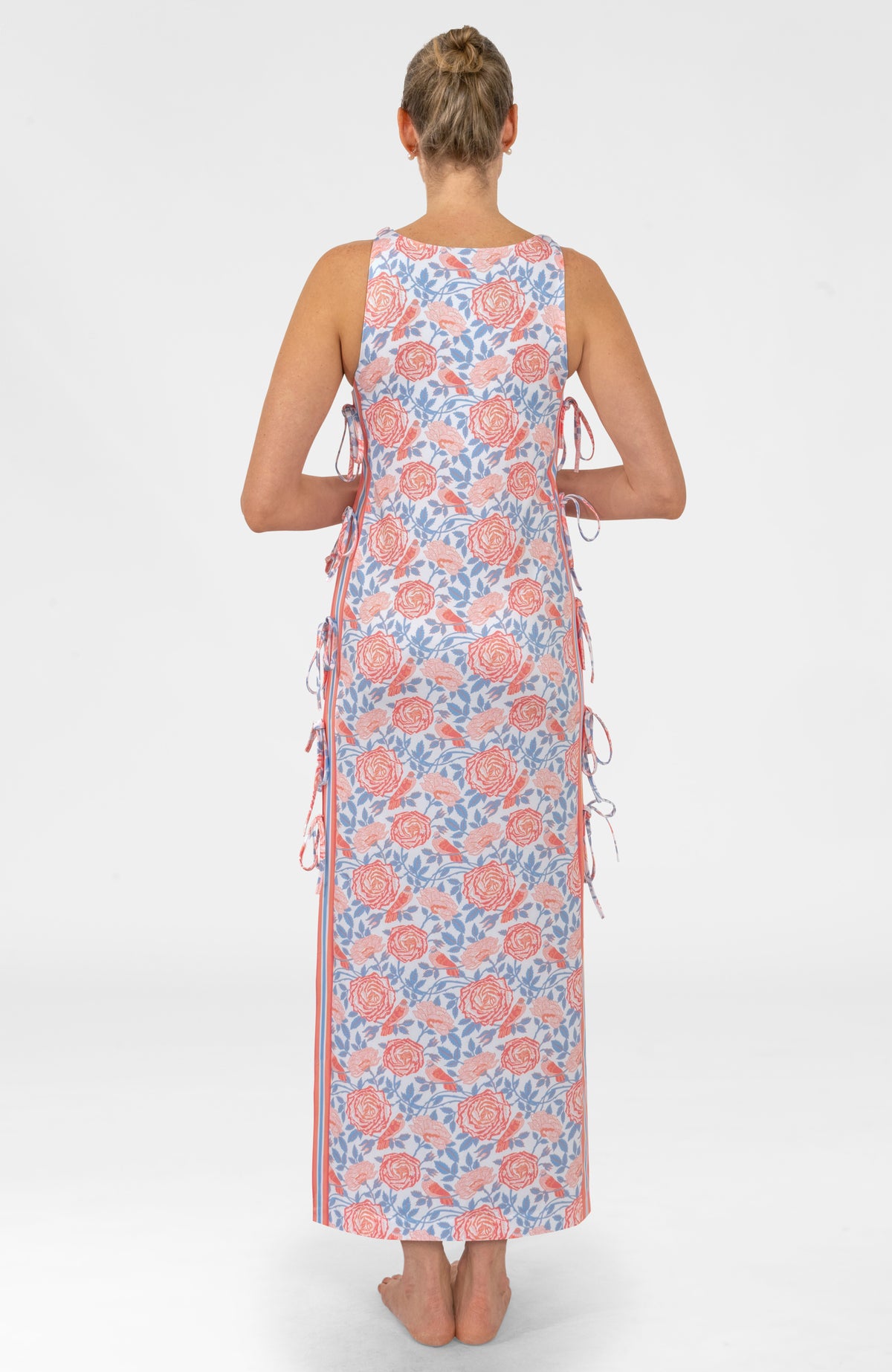 Tie Dress - Smell The Roses Peri Coral