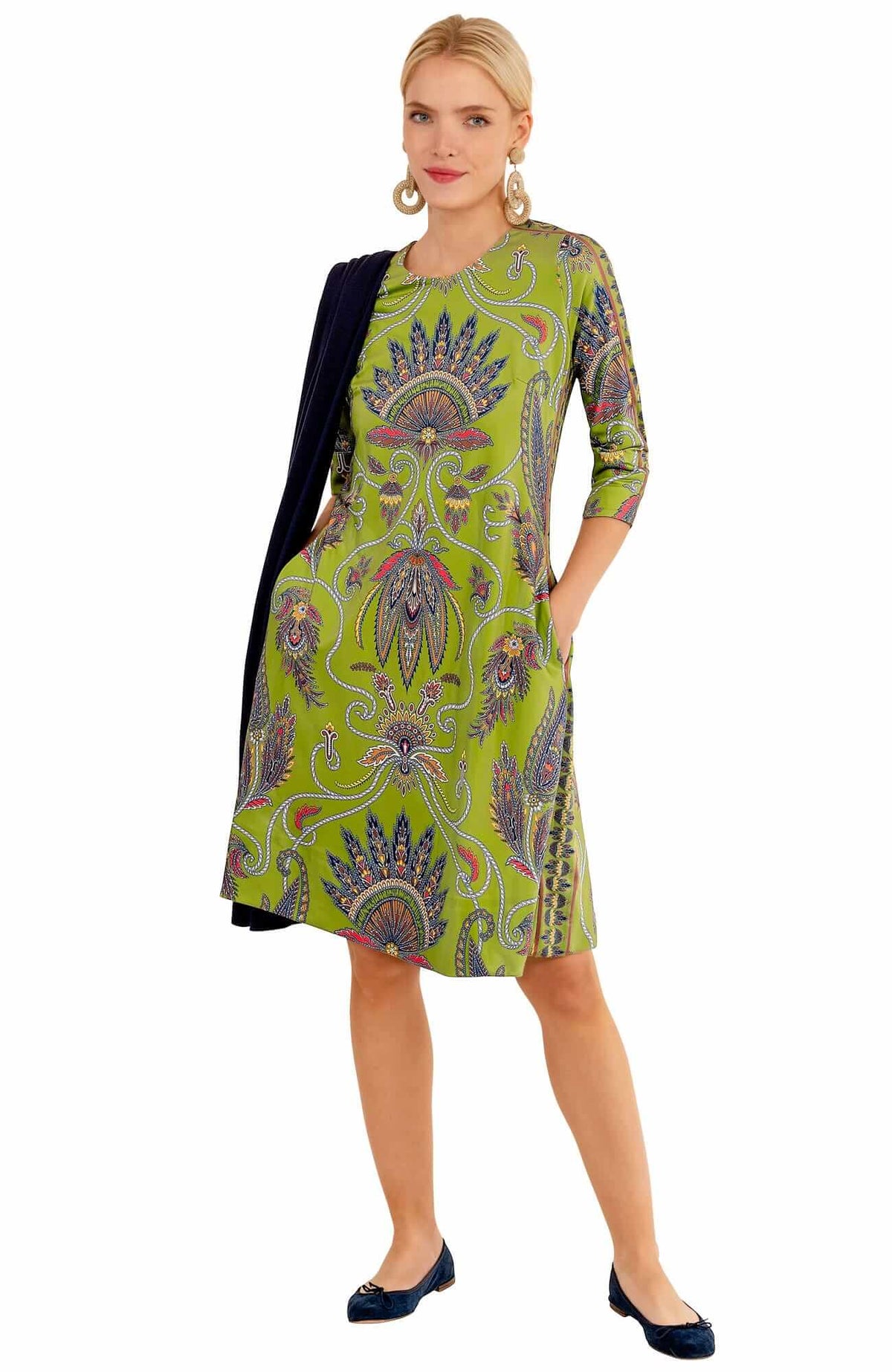 Jersey Swing Dress - Plume Green