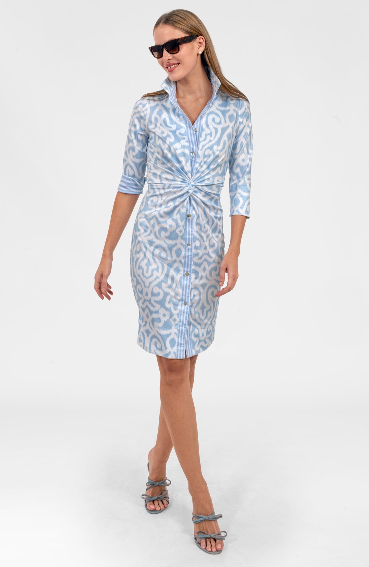 Twist & Shout Dress - Arabesque Light Blue