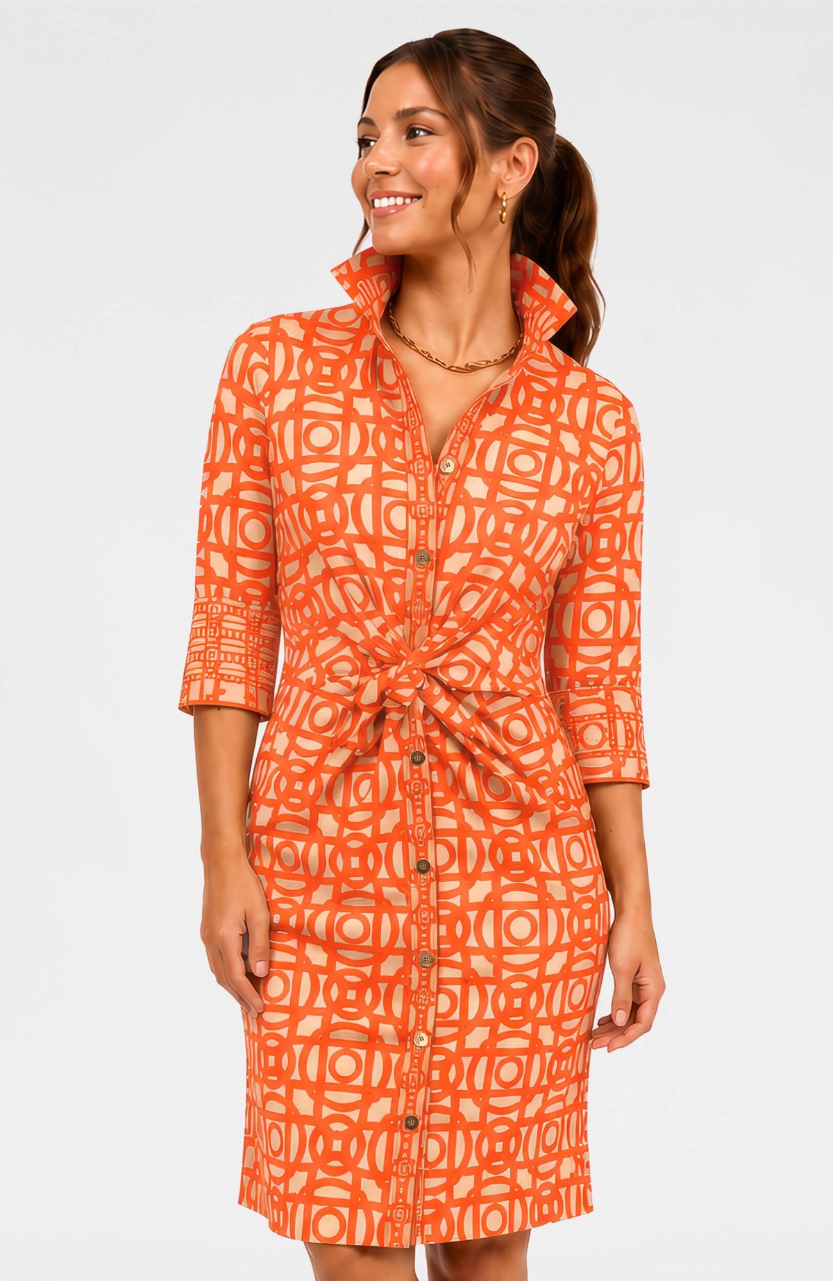 Twist & Shout Dress - Aubazine Coral