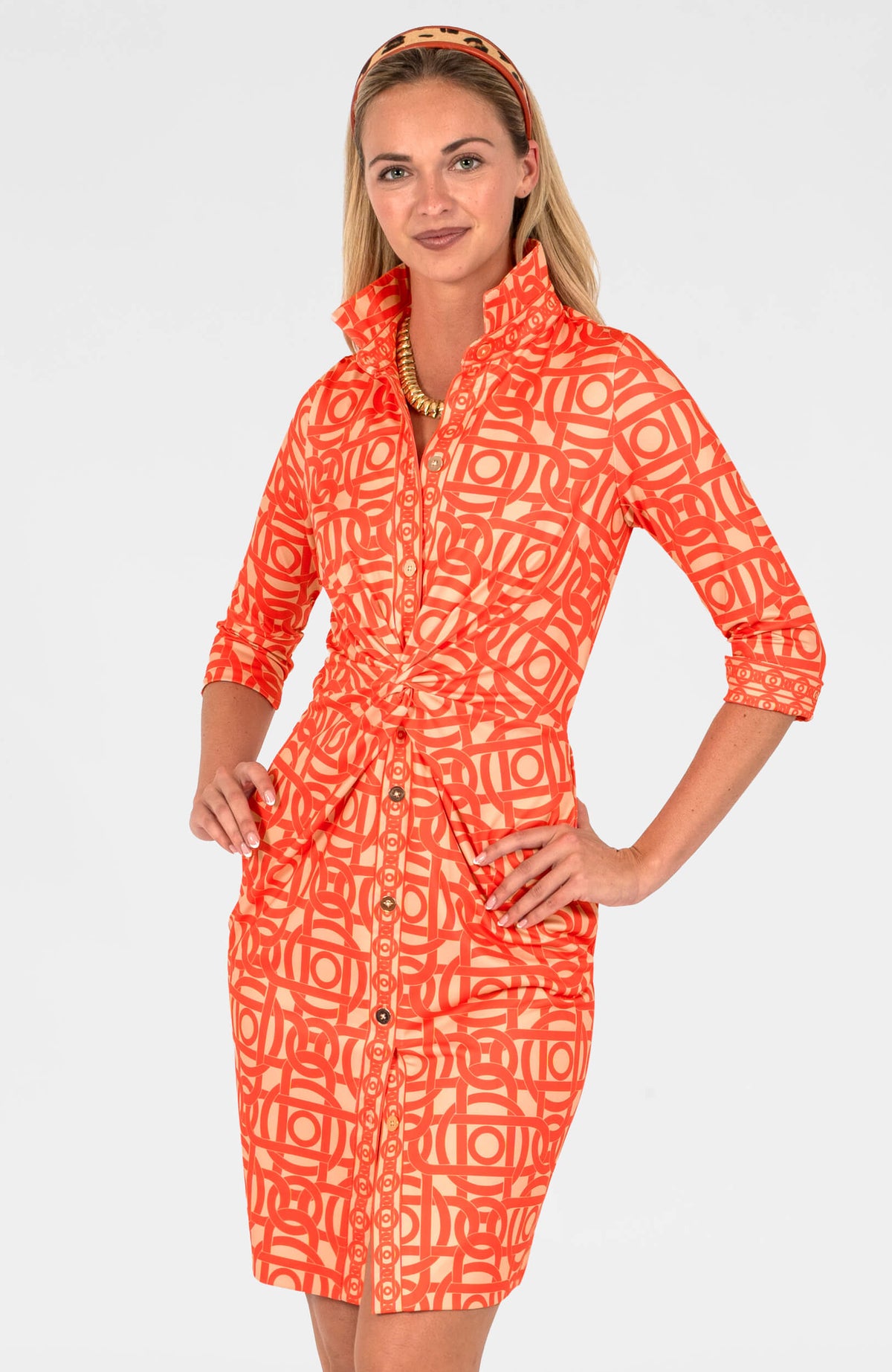 Twist & Shout Dress - Aubazine Coral