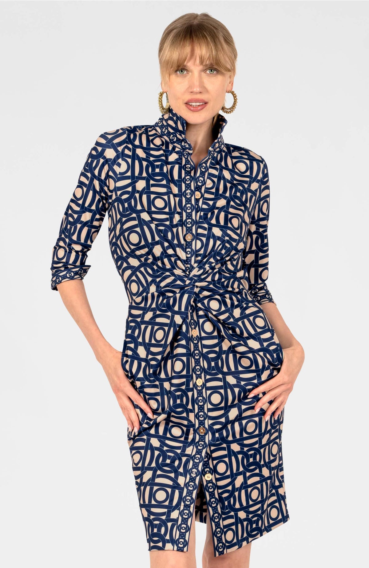 Twist & Shout Dress - Aubazine Navy