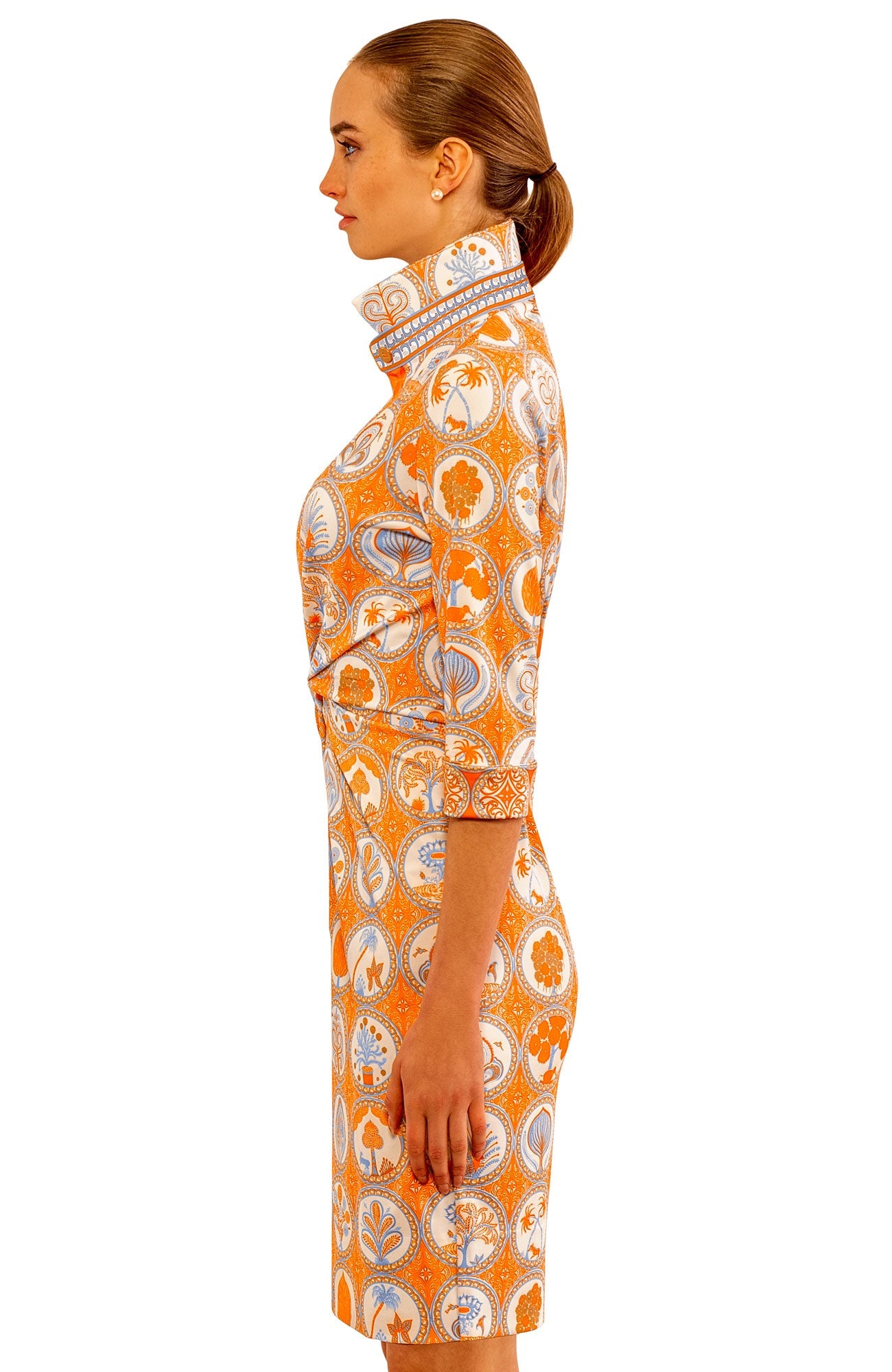 Twist & Shout Dress - Circle Of Love Orange Periwinkle