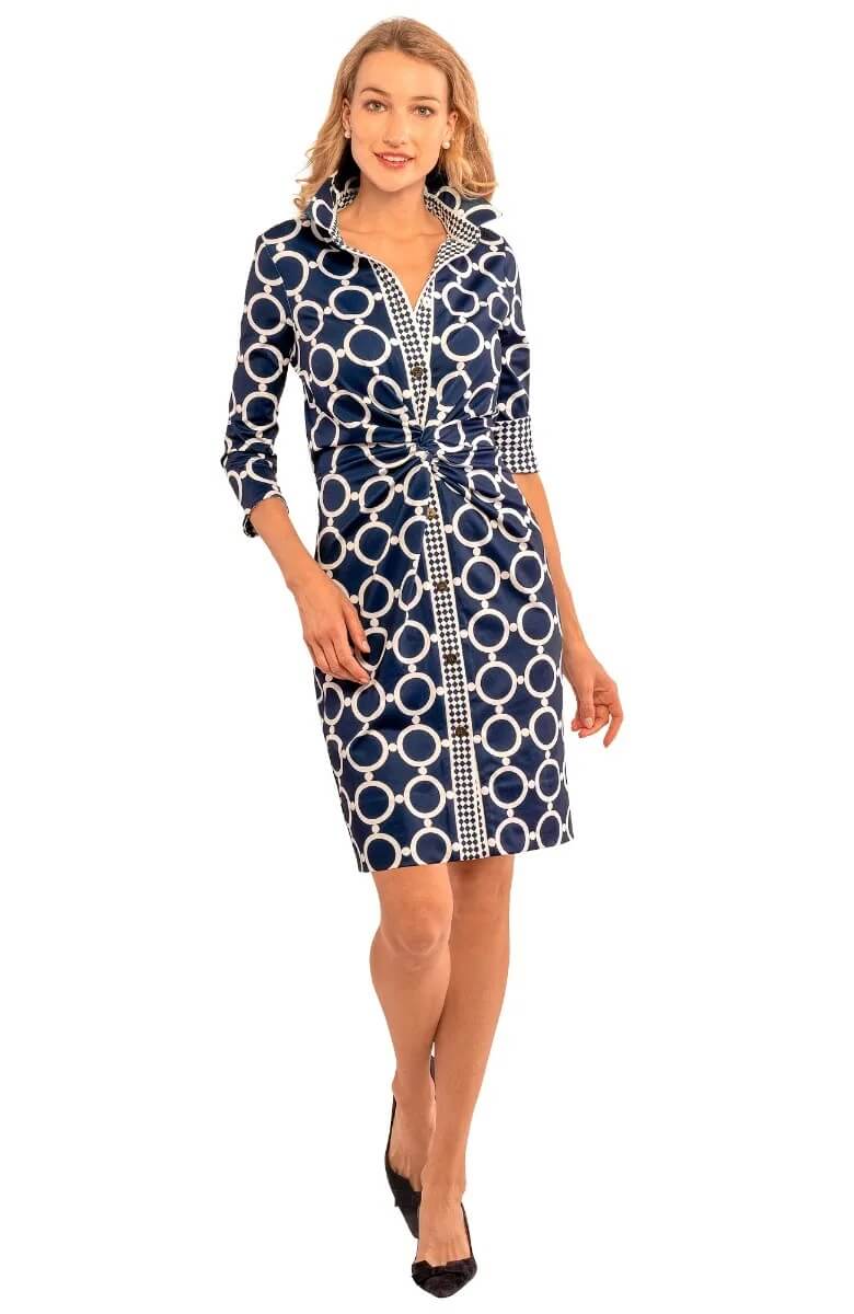 Twist &amp; Shout Dress - Dip &amp; Dot Navy White