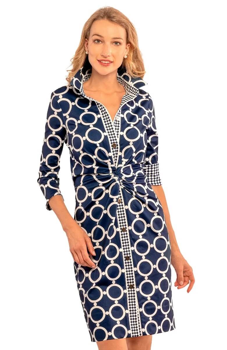 Twist &amp; Shout Dress - Dip &amp; Dot Navy White