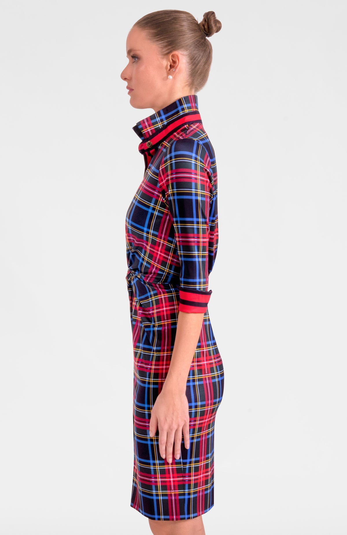 Twist &amp; Shout Dress - Stewart Plaid Black Multi