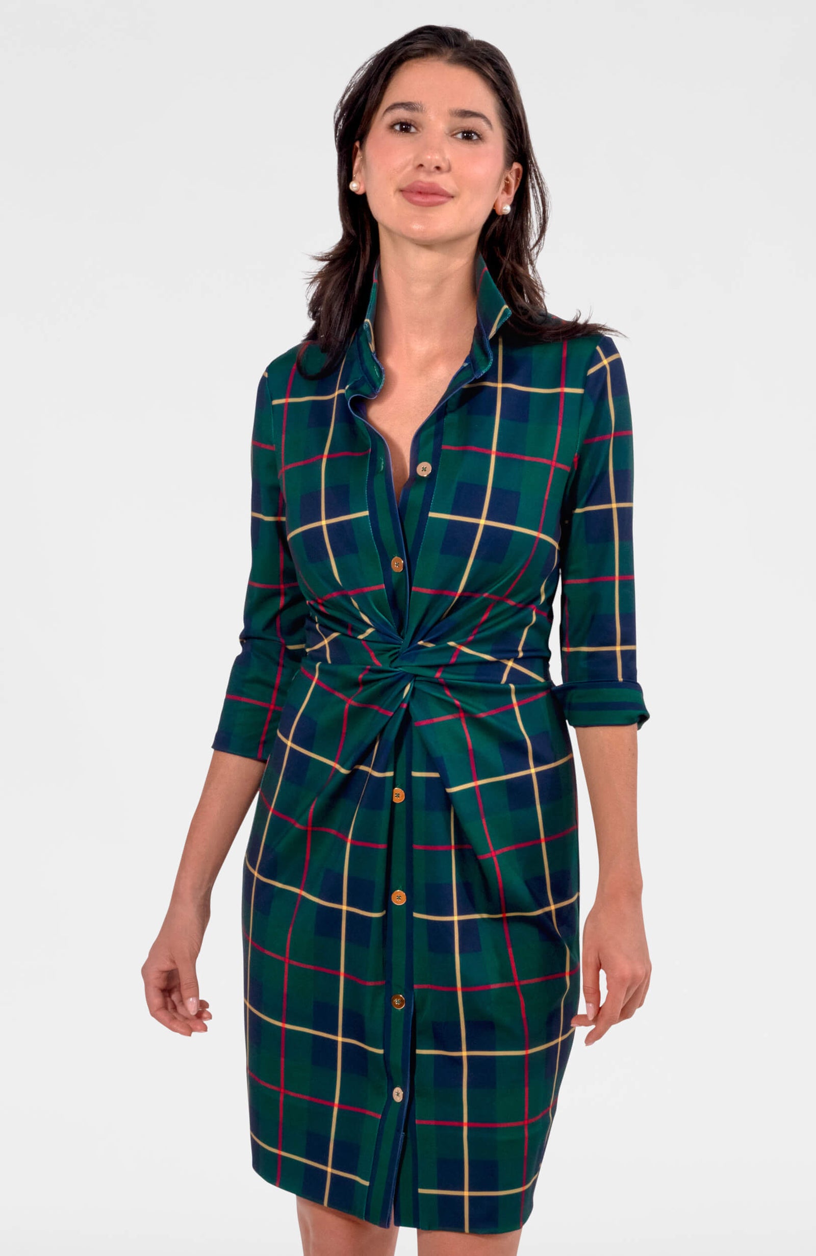 Twist & Shout Dress - Plaidly Cooper Green Multi