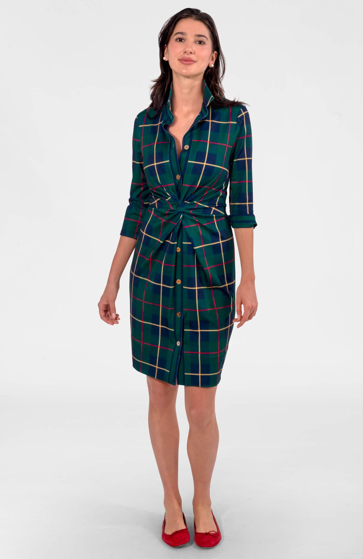 Twist &amp; Shout Dress - Plaidly Cooper Green Multi