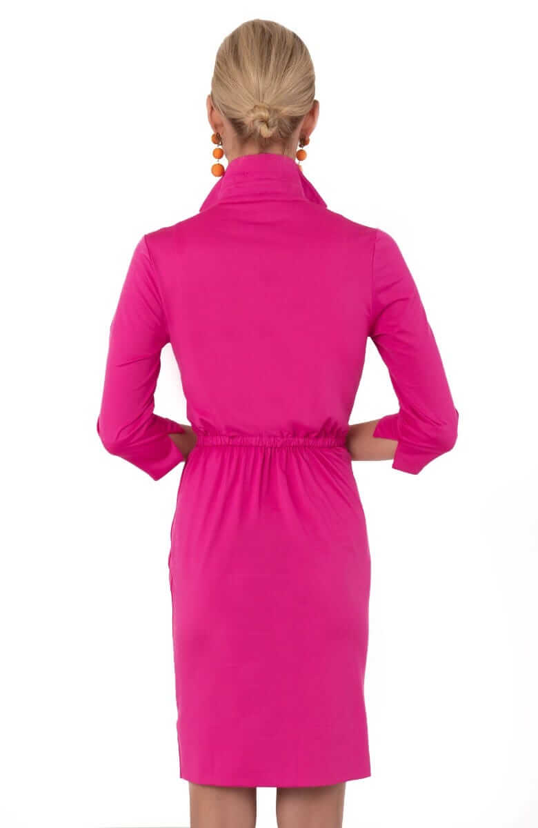 Twist &amp; Shout Dress - Solid Pink