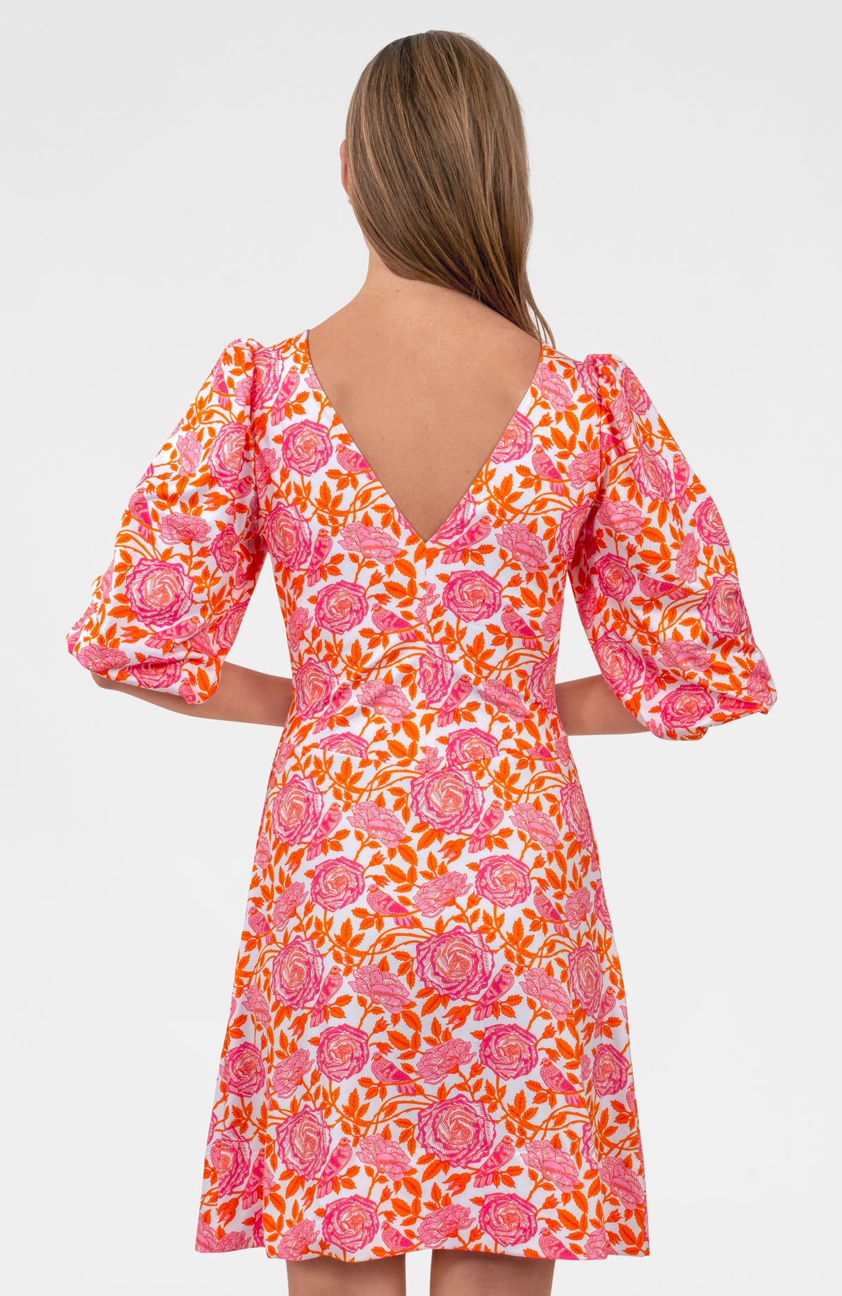 Twister Dress - Smell The Roses Orange Pink