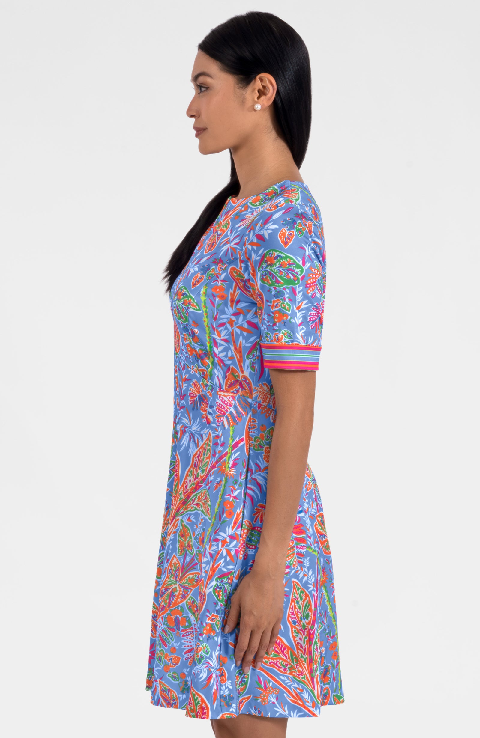 Twirly Whirly Dress - Vintage Vines Peri