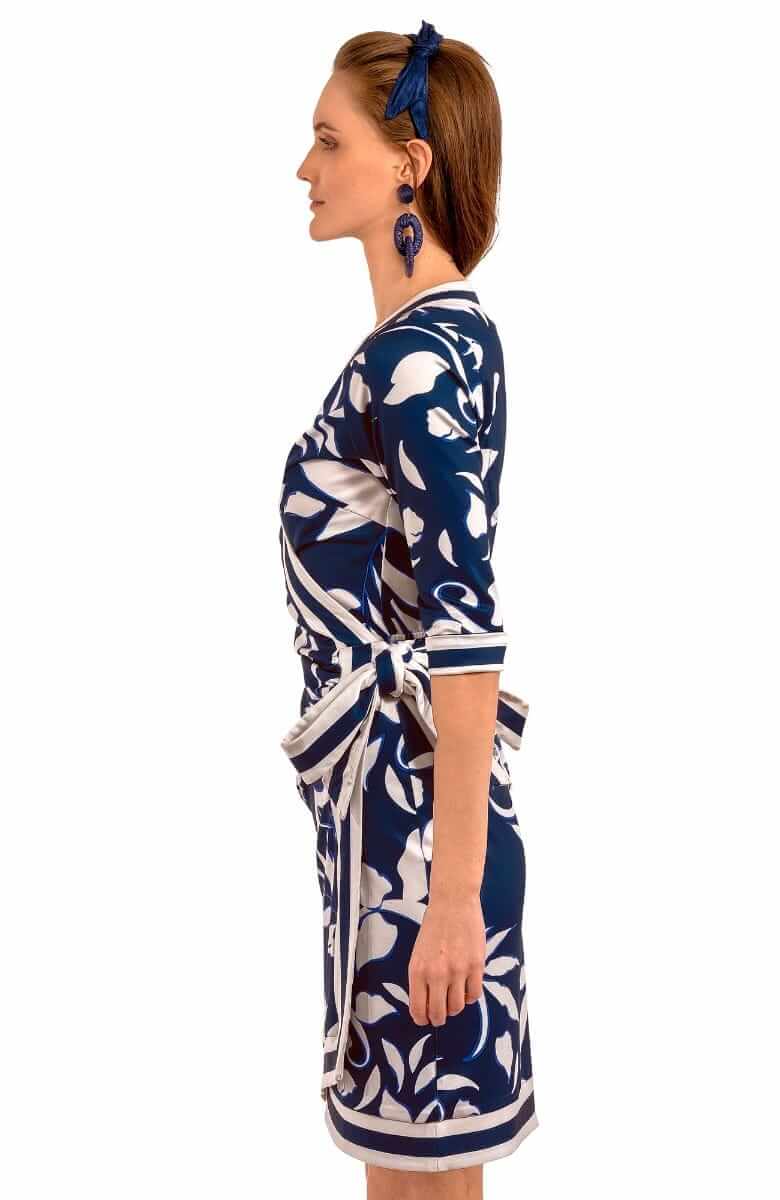 Jersey Wrap Me Up Dress - Full Bloom Navy