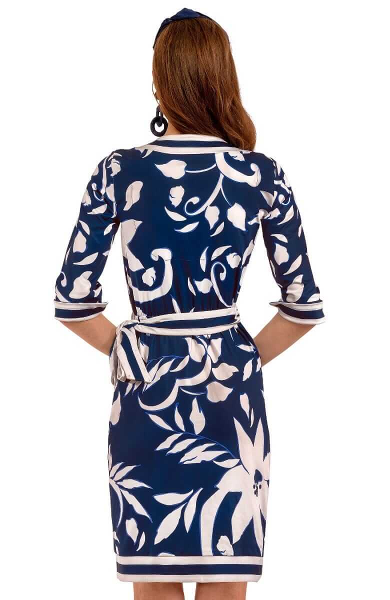 Jersey Wrap Me Up Dress - Full Bloom Navy