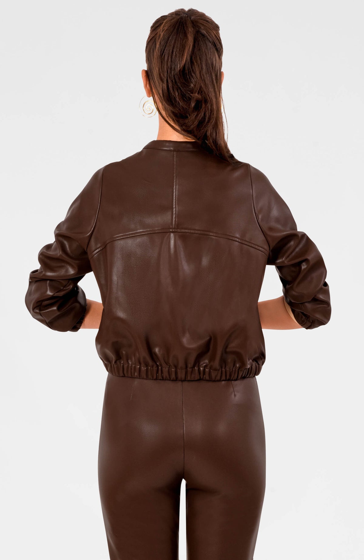 Leatherette Bomber Jacket