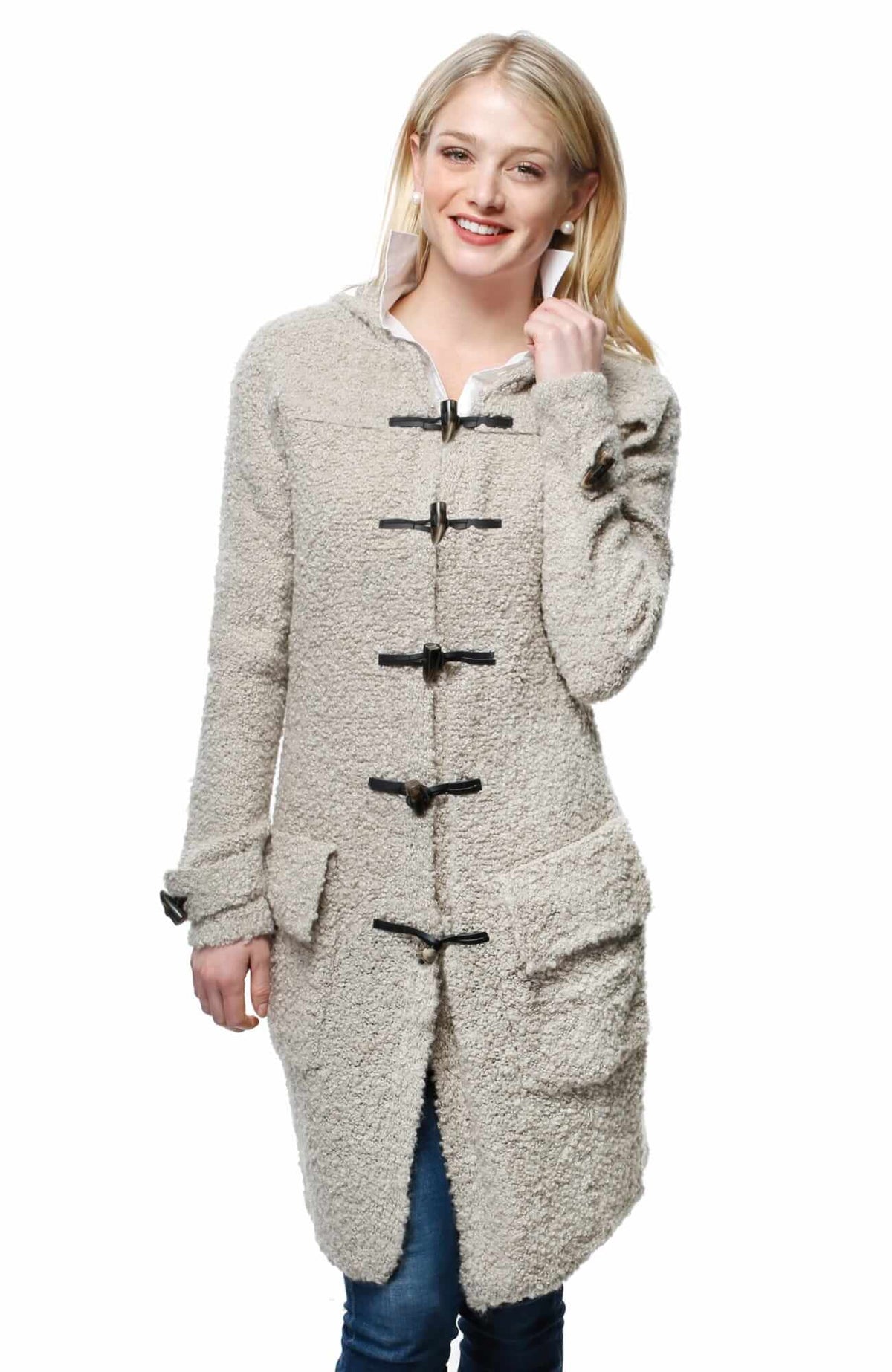 Bouclé Stadium Coat - Final Sale Beige