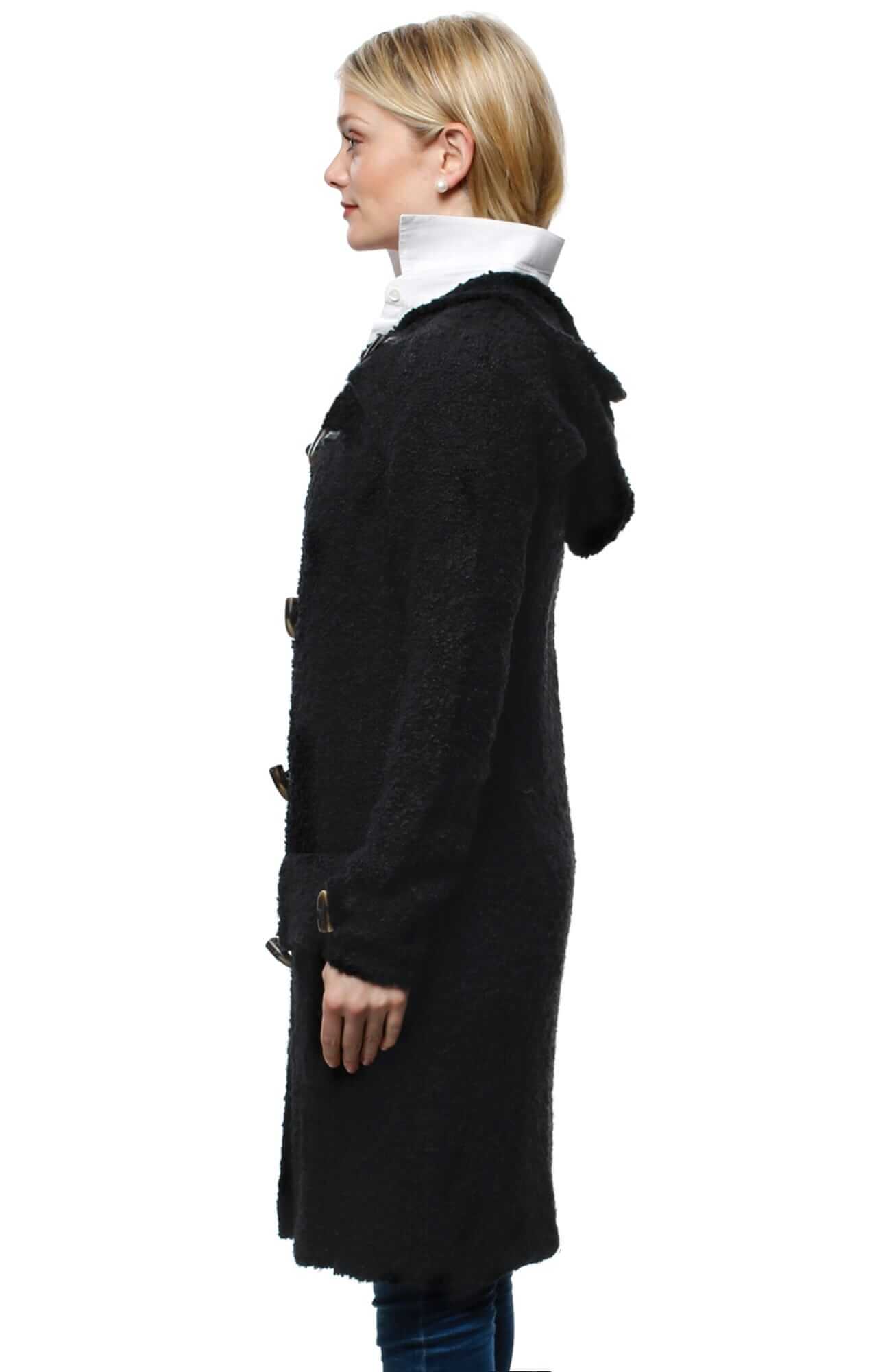 Bouclé Stadium Coat - Final Sale Black