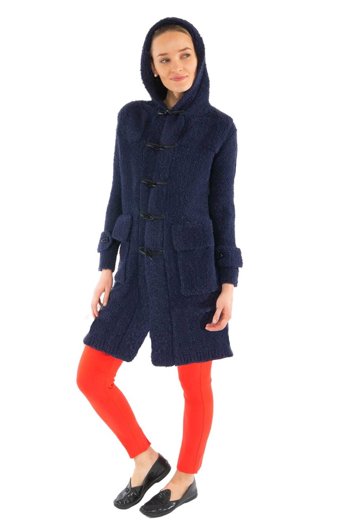 Bouclé Stadium Coat - Final Sale Navy