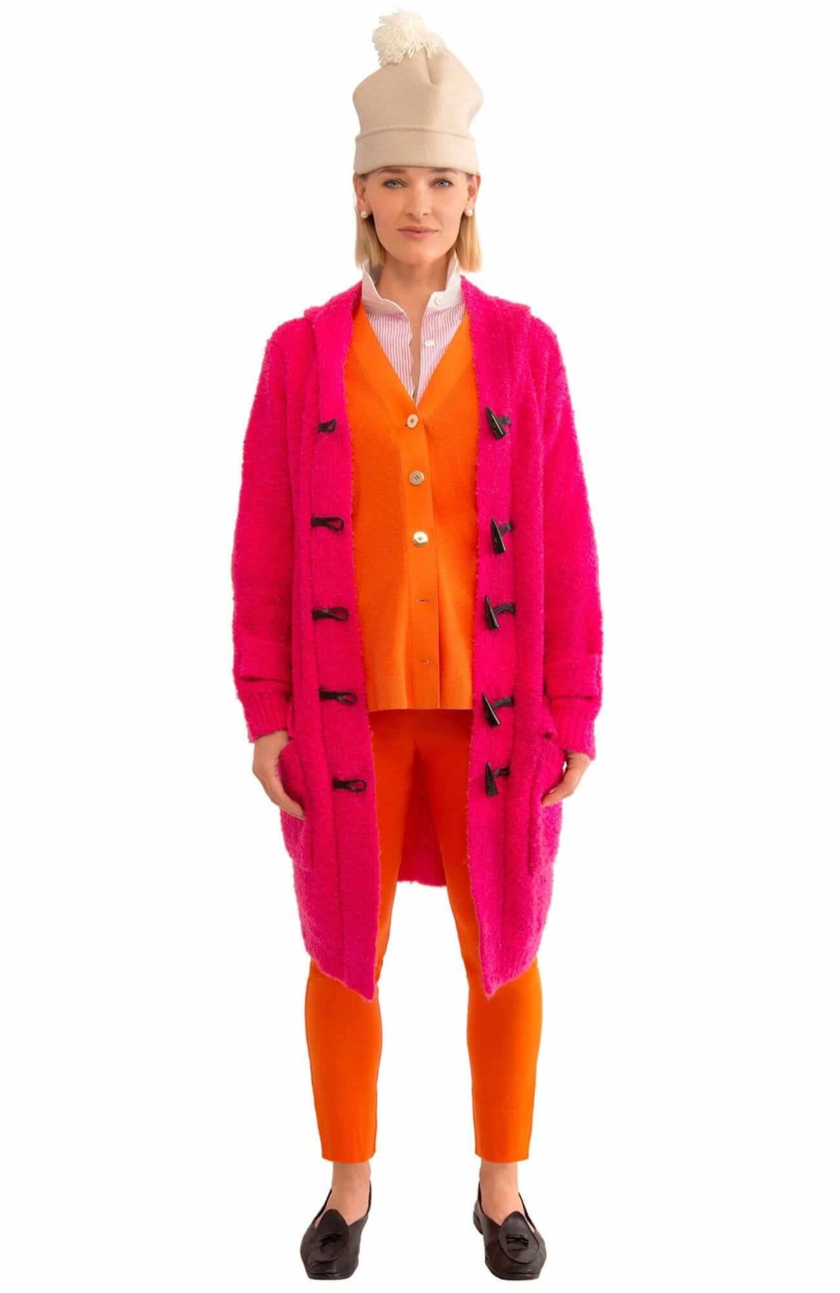 Bouclé Stadium Coat - Final Sale Pink