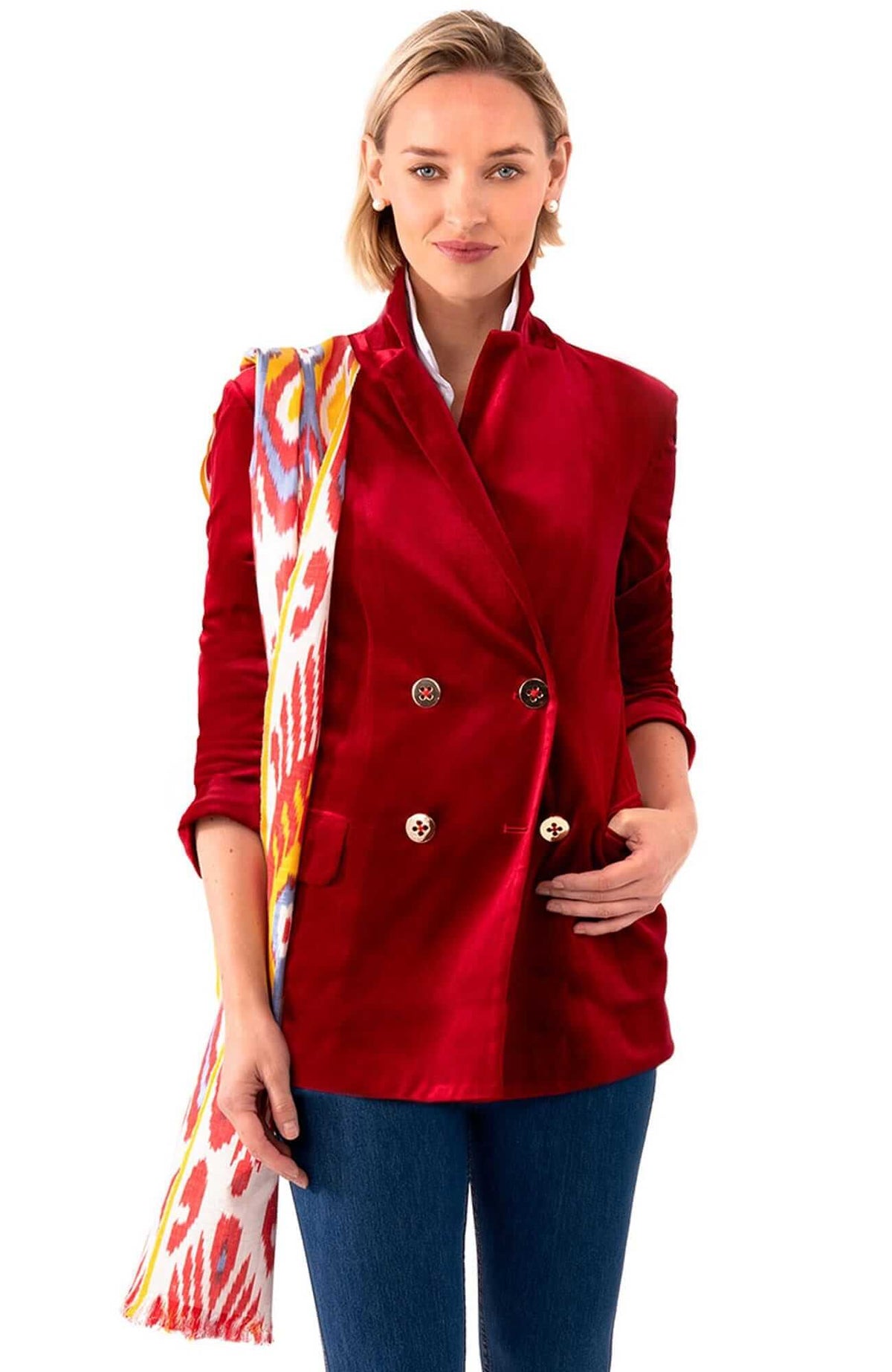 Chic Blazer - Posh Velvet - Final Sale Crimson