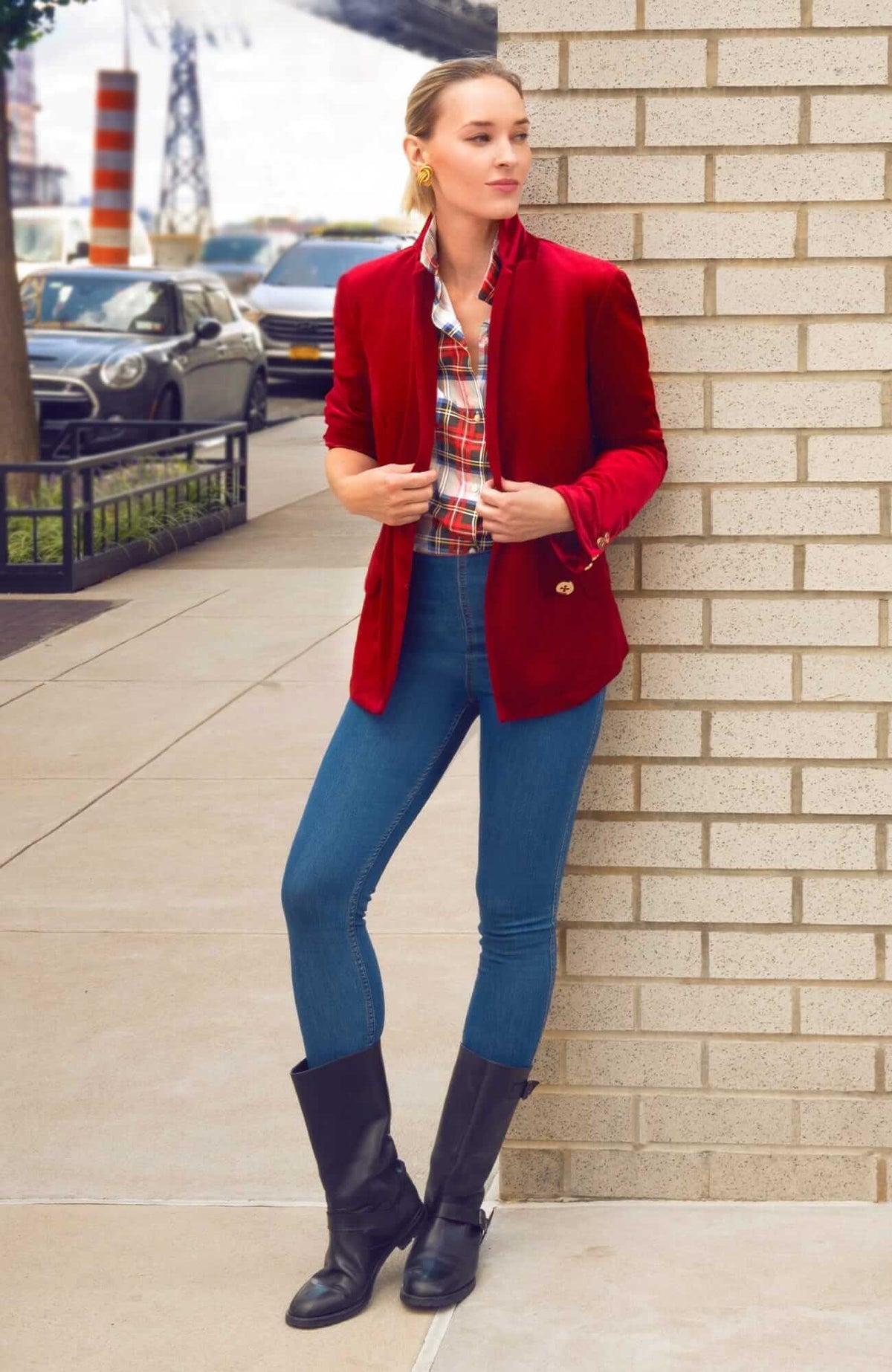 Chic Blazer - Posh Velvet - Final Sale Crimson