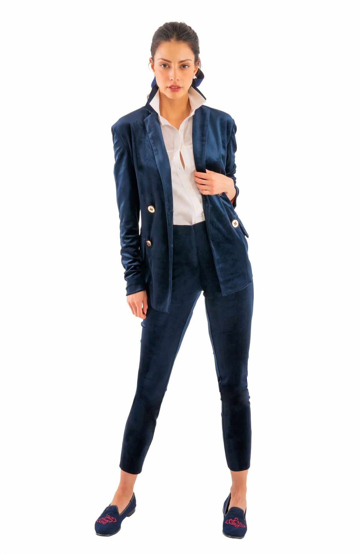 Chic Blazer - Posh Velvet - Final Sale Navy