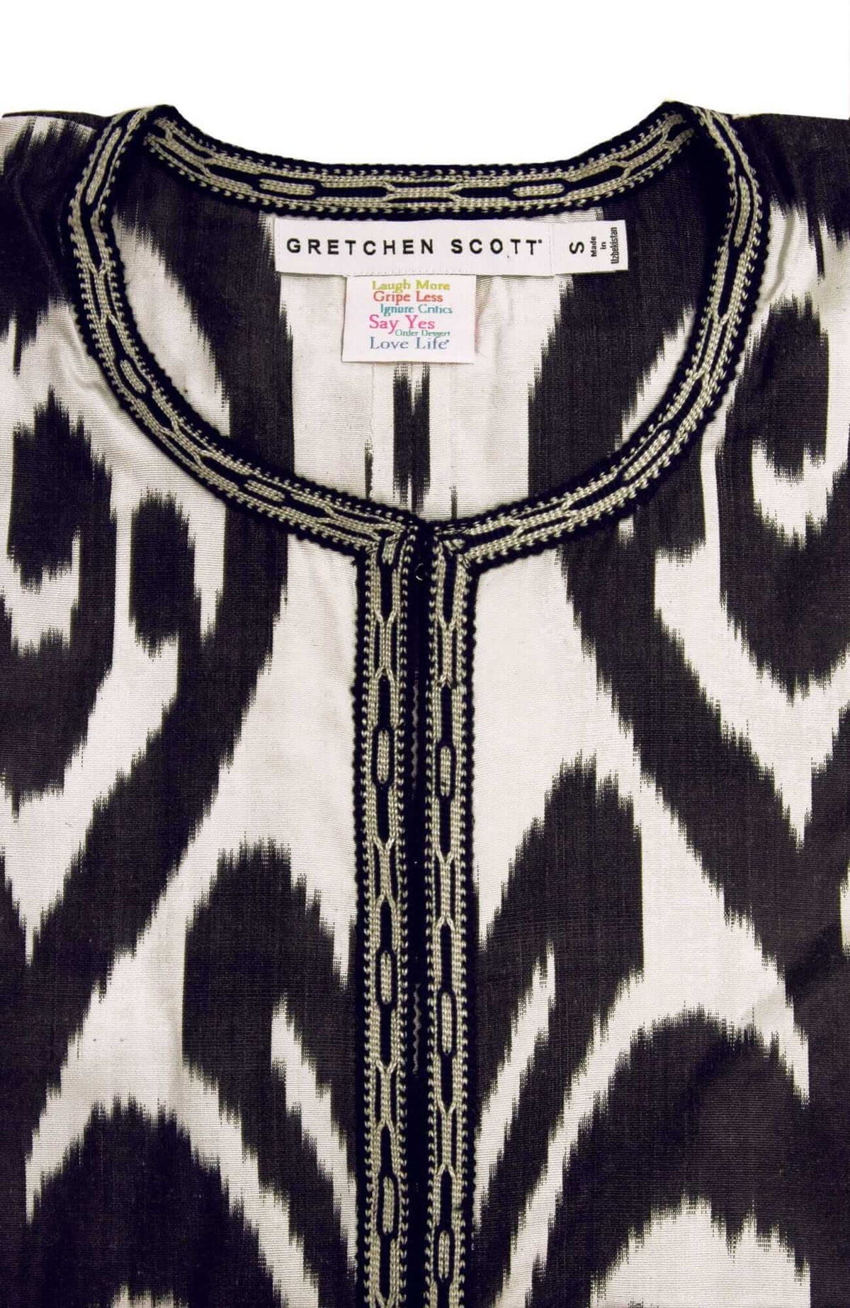 Hand Woven Silk Ikat Jacket Black White