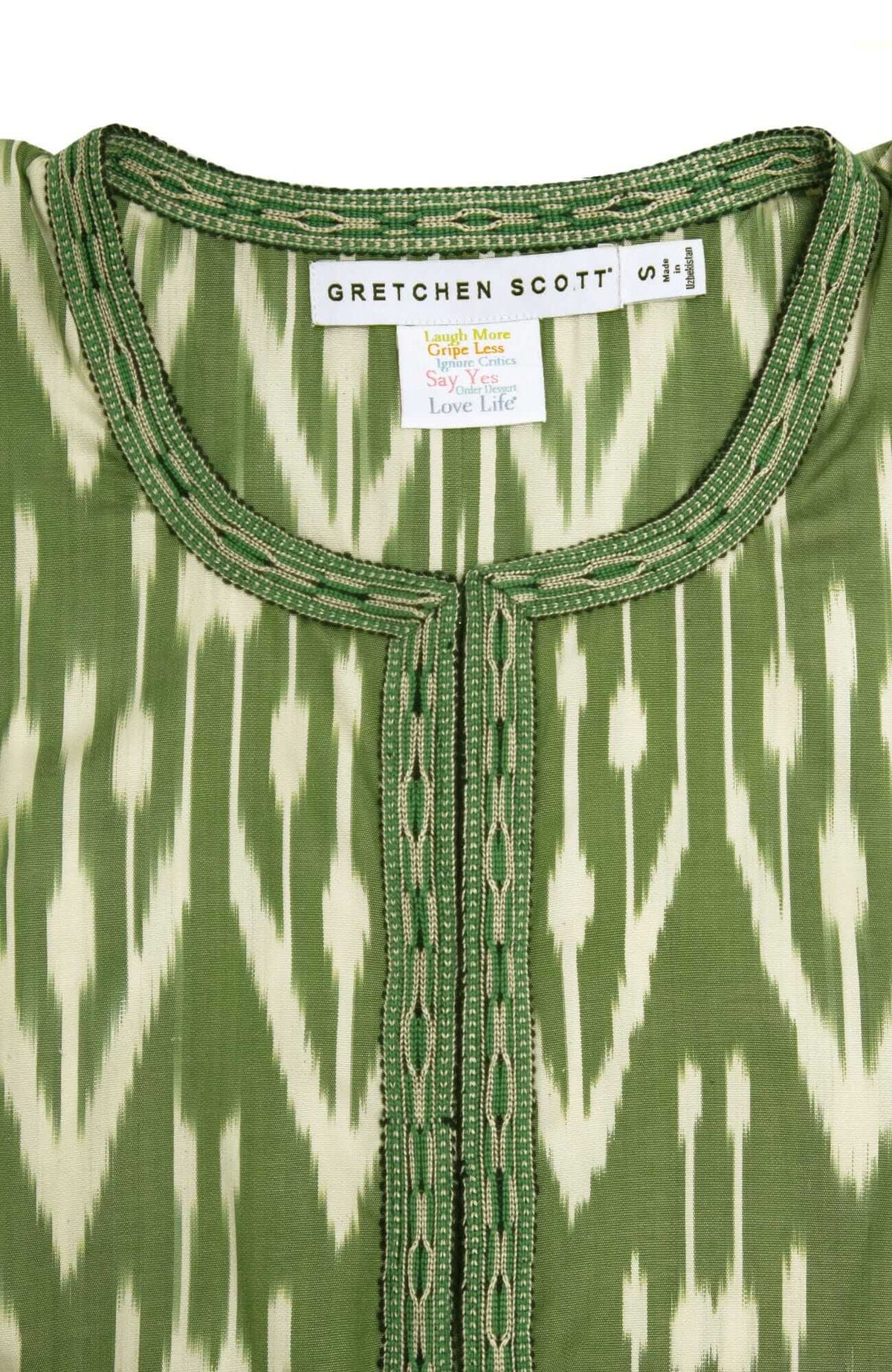 Hand Woven Silk Ikat Jacket Green White