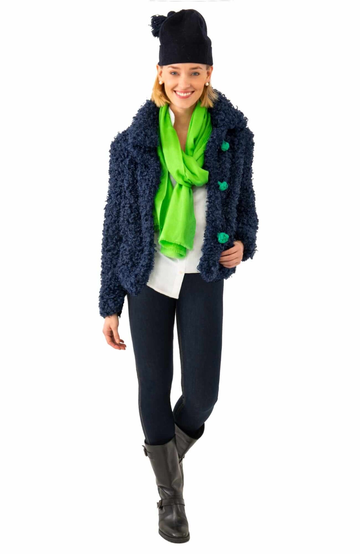 Poodle Doodle Jacket - Final Sale Navy