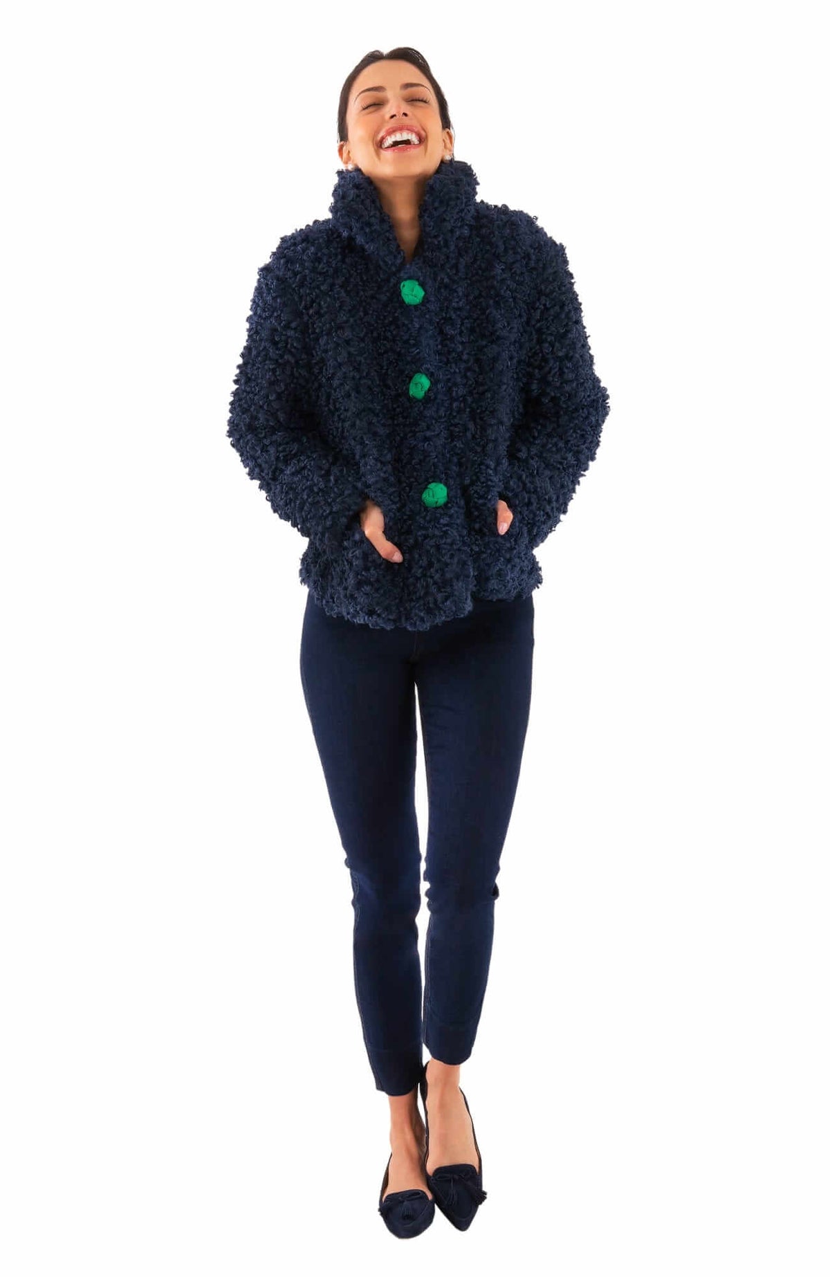 Poodle Doodle Jacket - Final Sale Navy