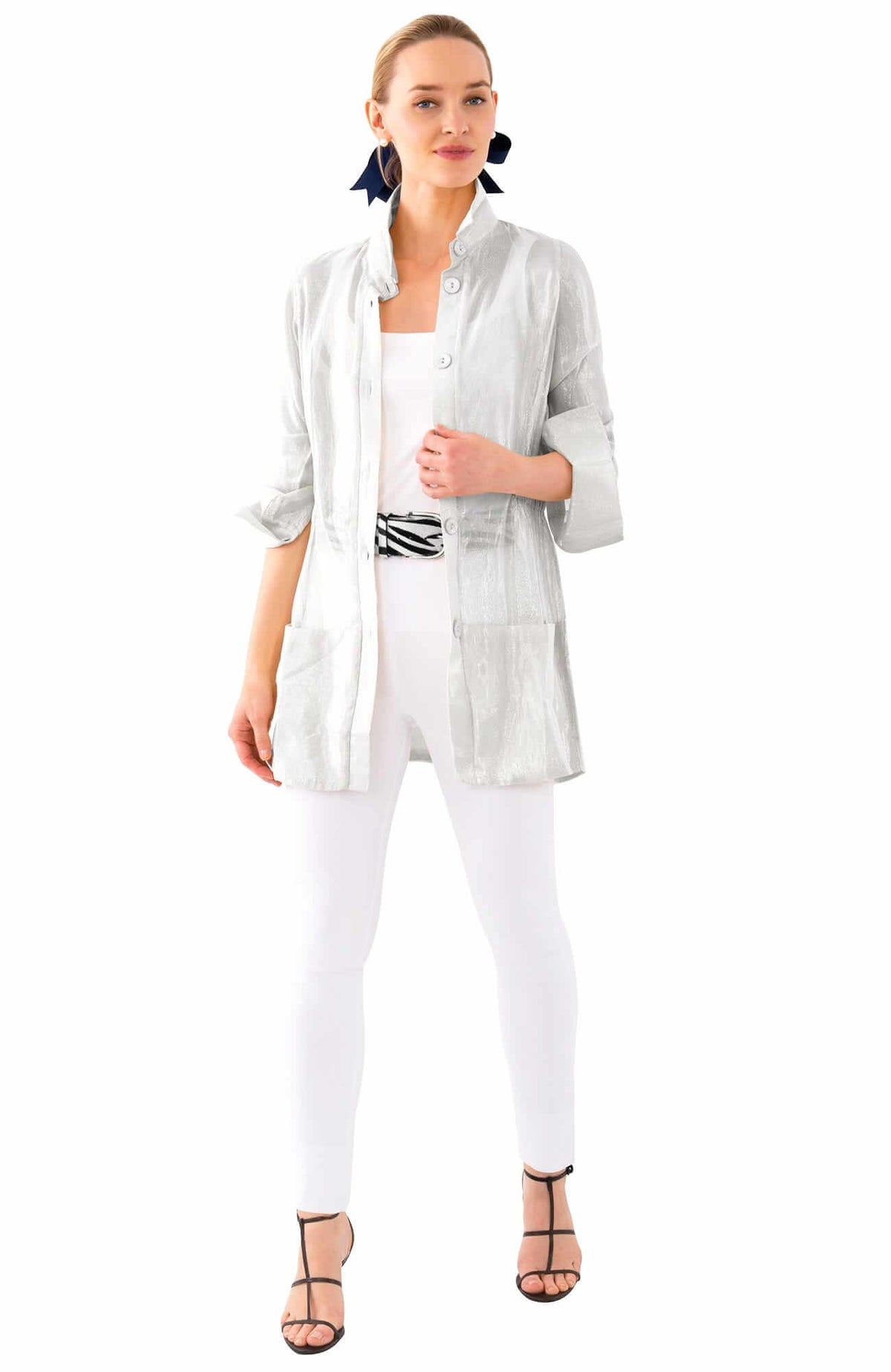 The Safari Jacket - Glinda Lurex - Final Sale Silver