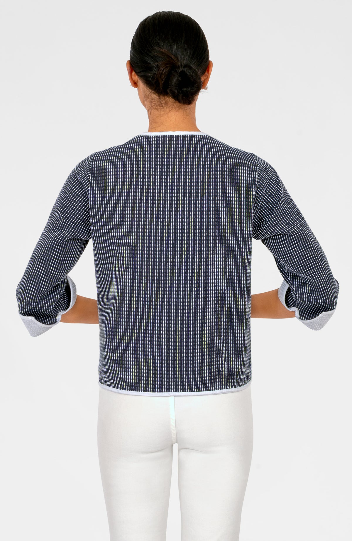 Trapunto Tango Embroidered Jacket Navy