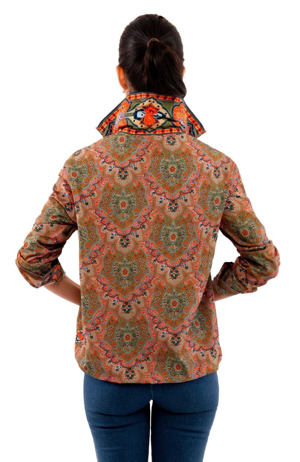 Windbreaker Pleasantly Paisley - Final Sale Olive