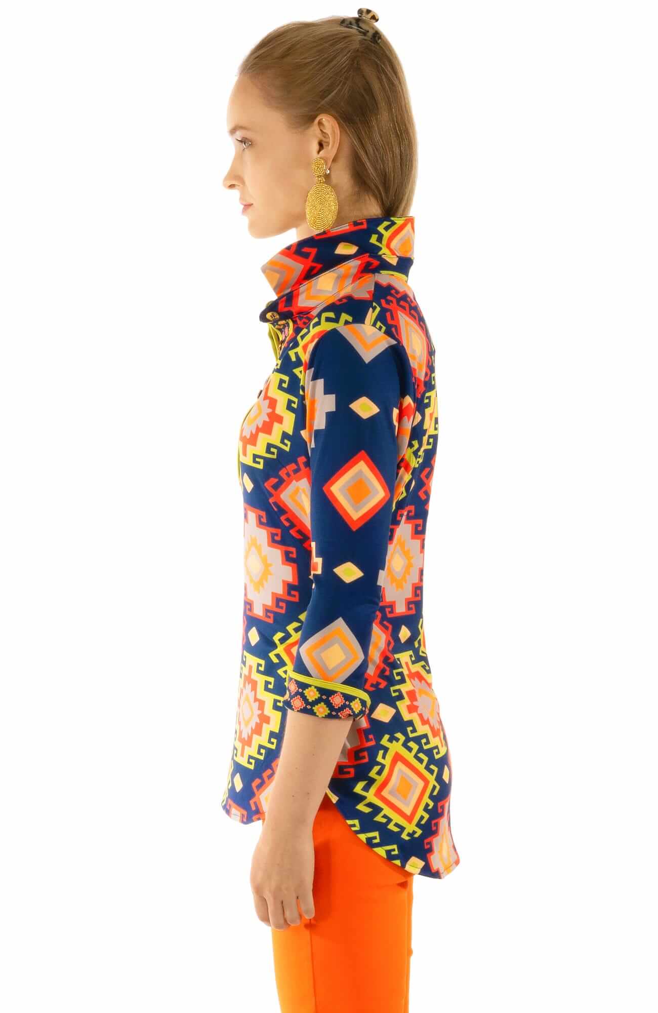 Popover Top - Oberoi - Final Sale Navy