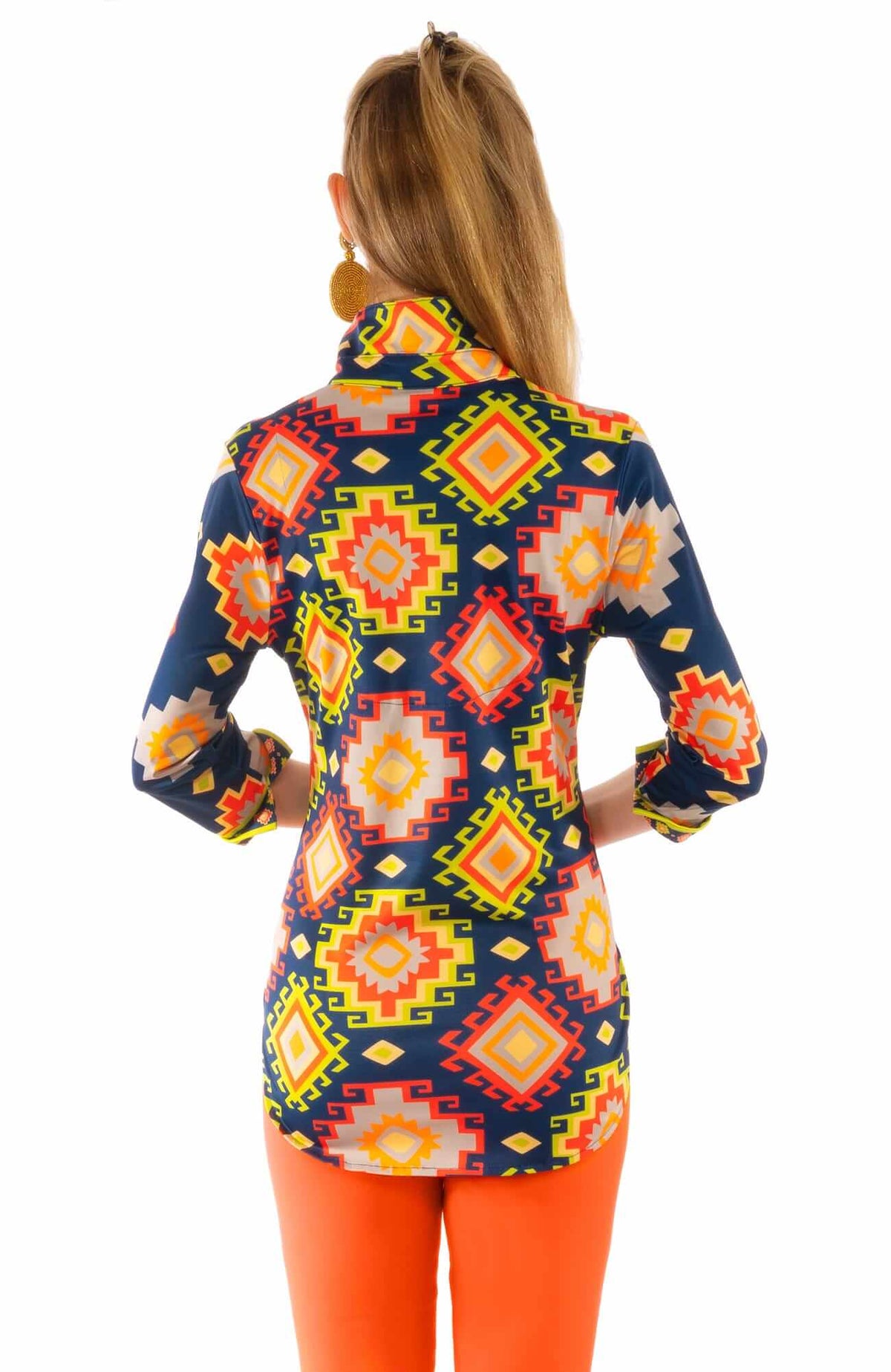 Popover Top - Oberoi - Final Sale Navy