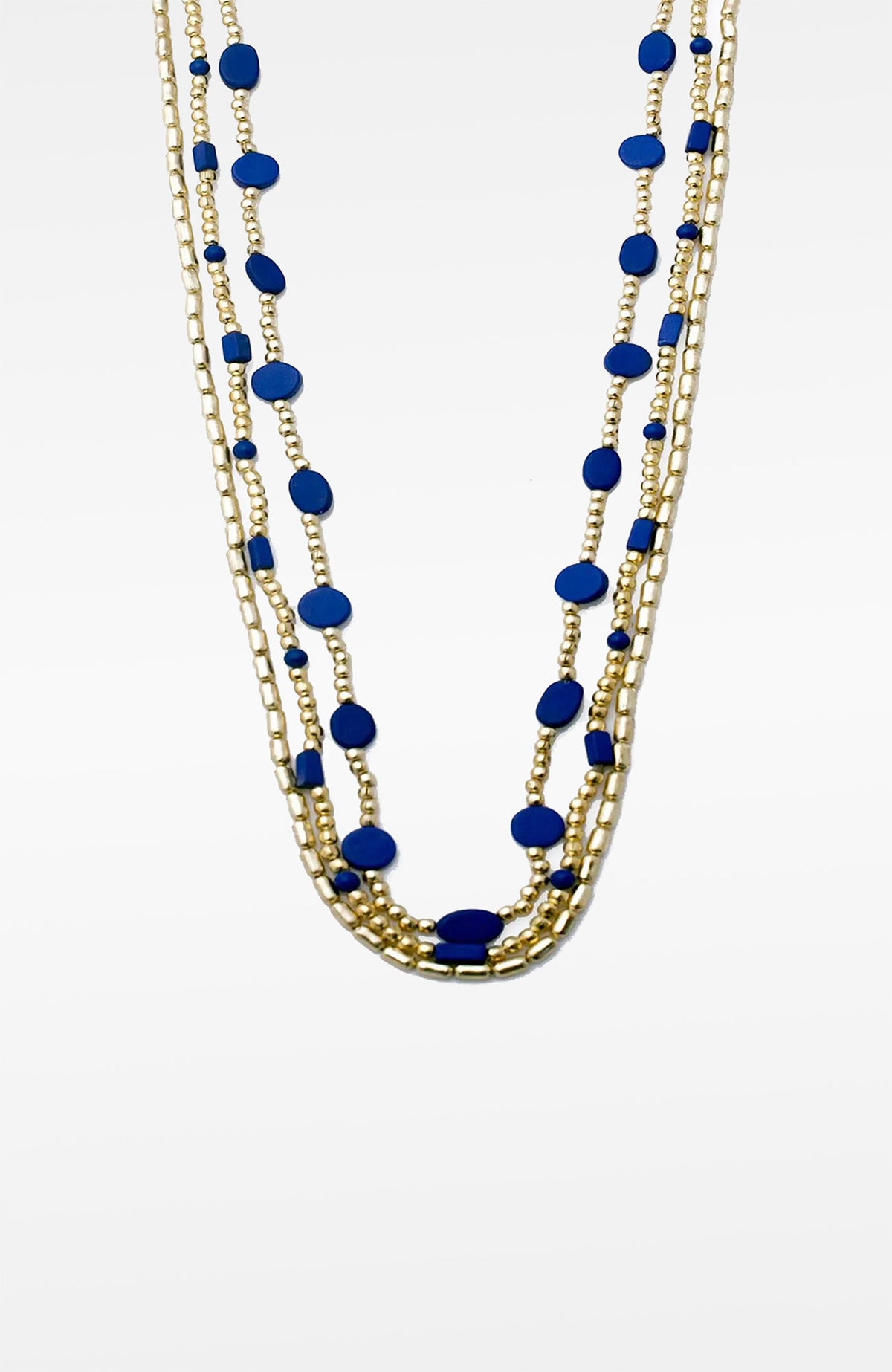 "The Trio" Necklace Lapis Gold One Size