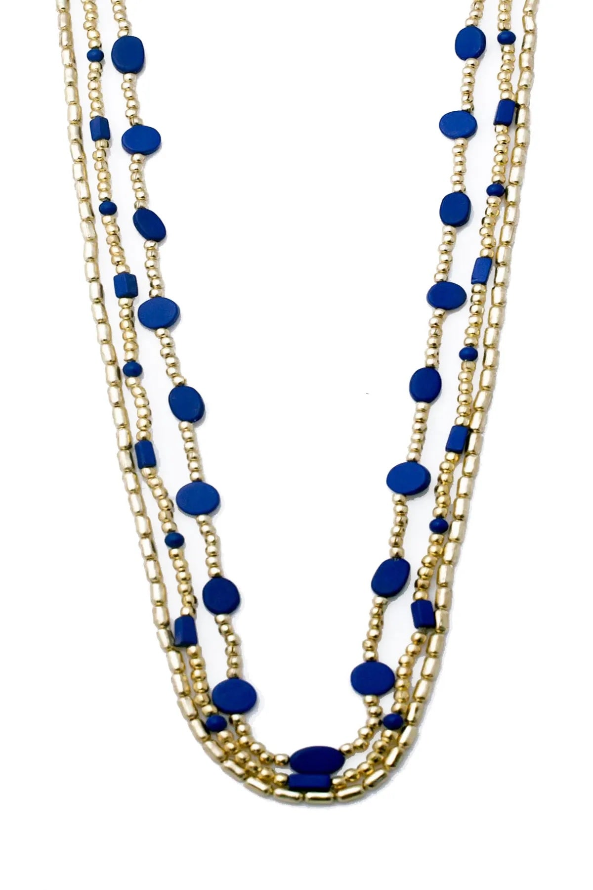 &quot;The Trio&quot; Necklace Lapis Gold One Size