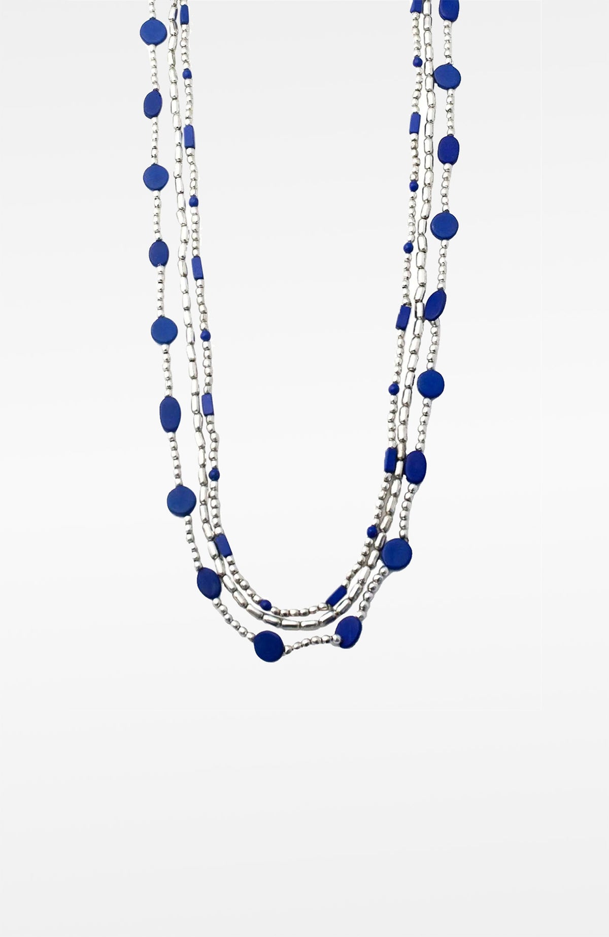 "The Trio" Necklace Lapis Silver One Size